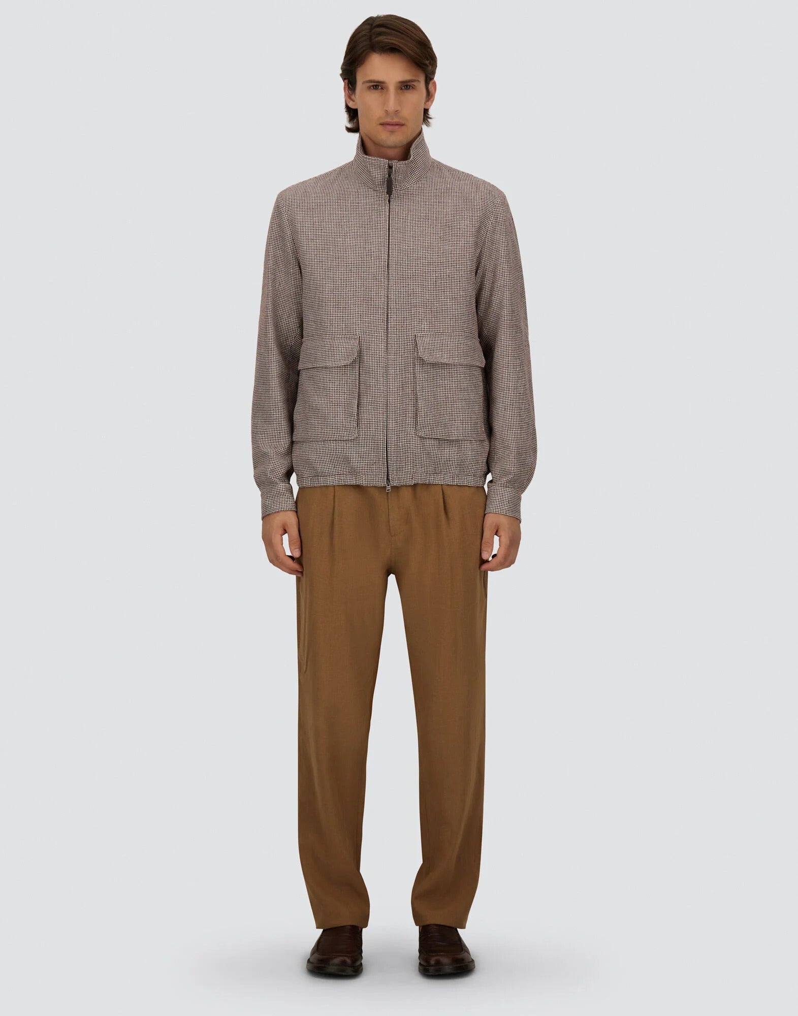 Rutet Lin Bomber - Burgunder