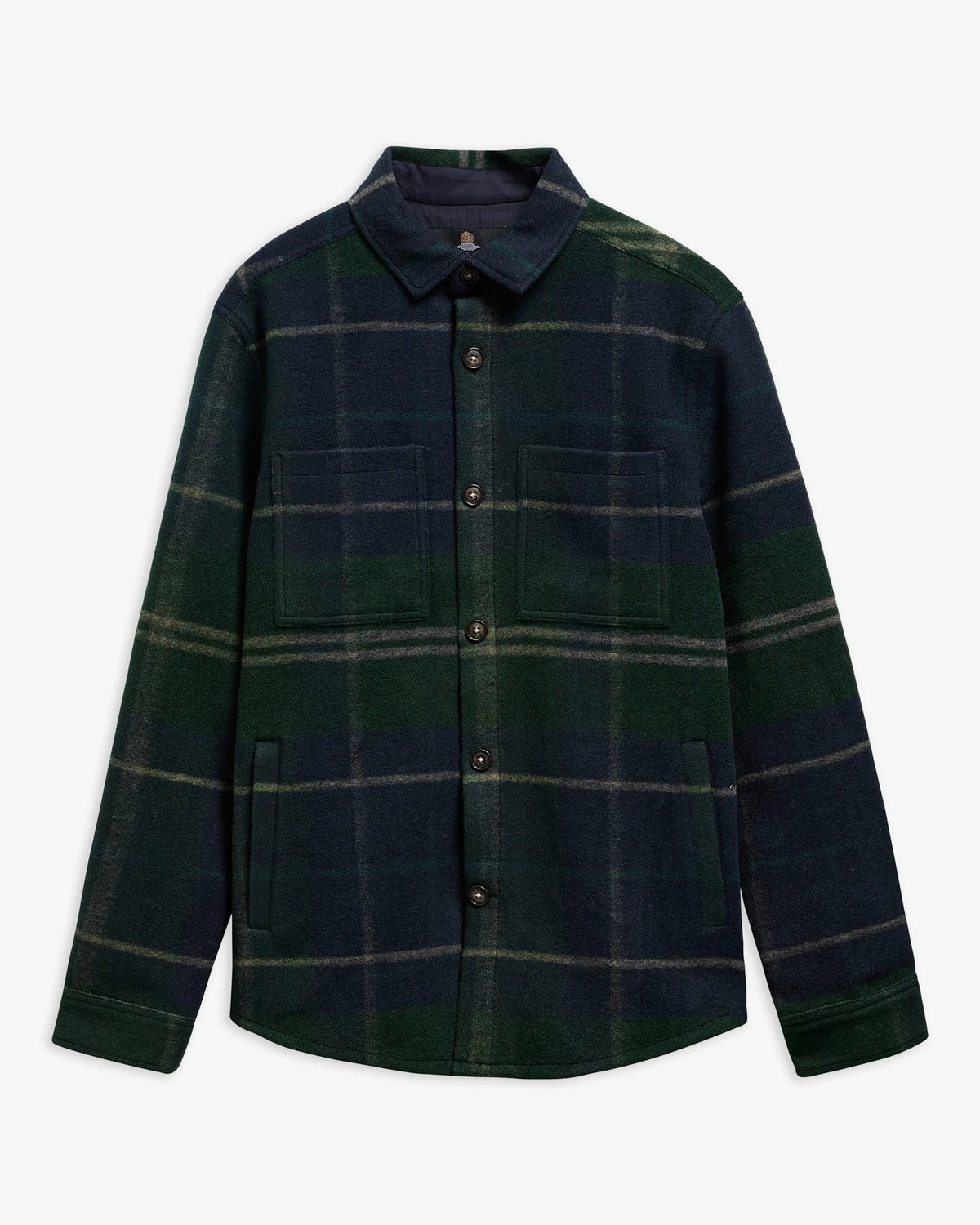 Woodlane rutet overshirt - Marine/grønn