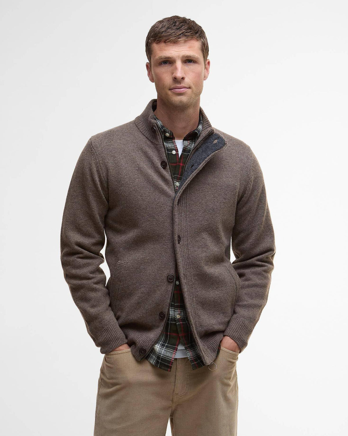 Patch Zip Thourgh - Mørk Beige