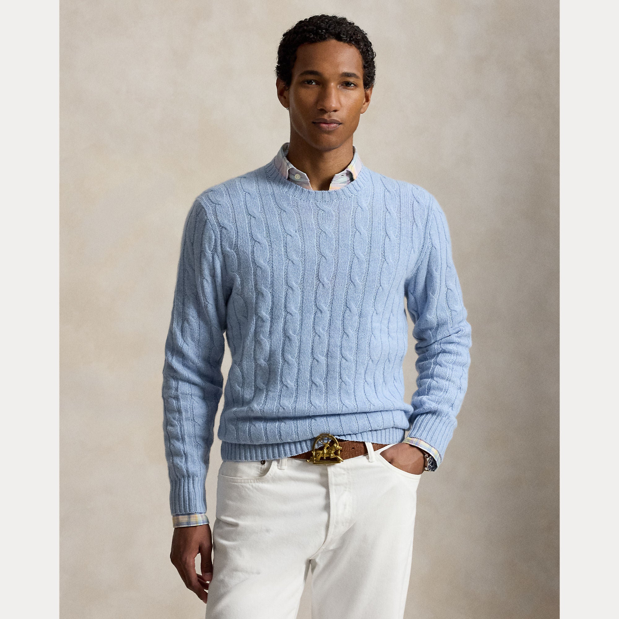 Cable Knit - lys blå