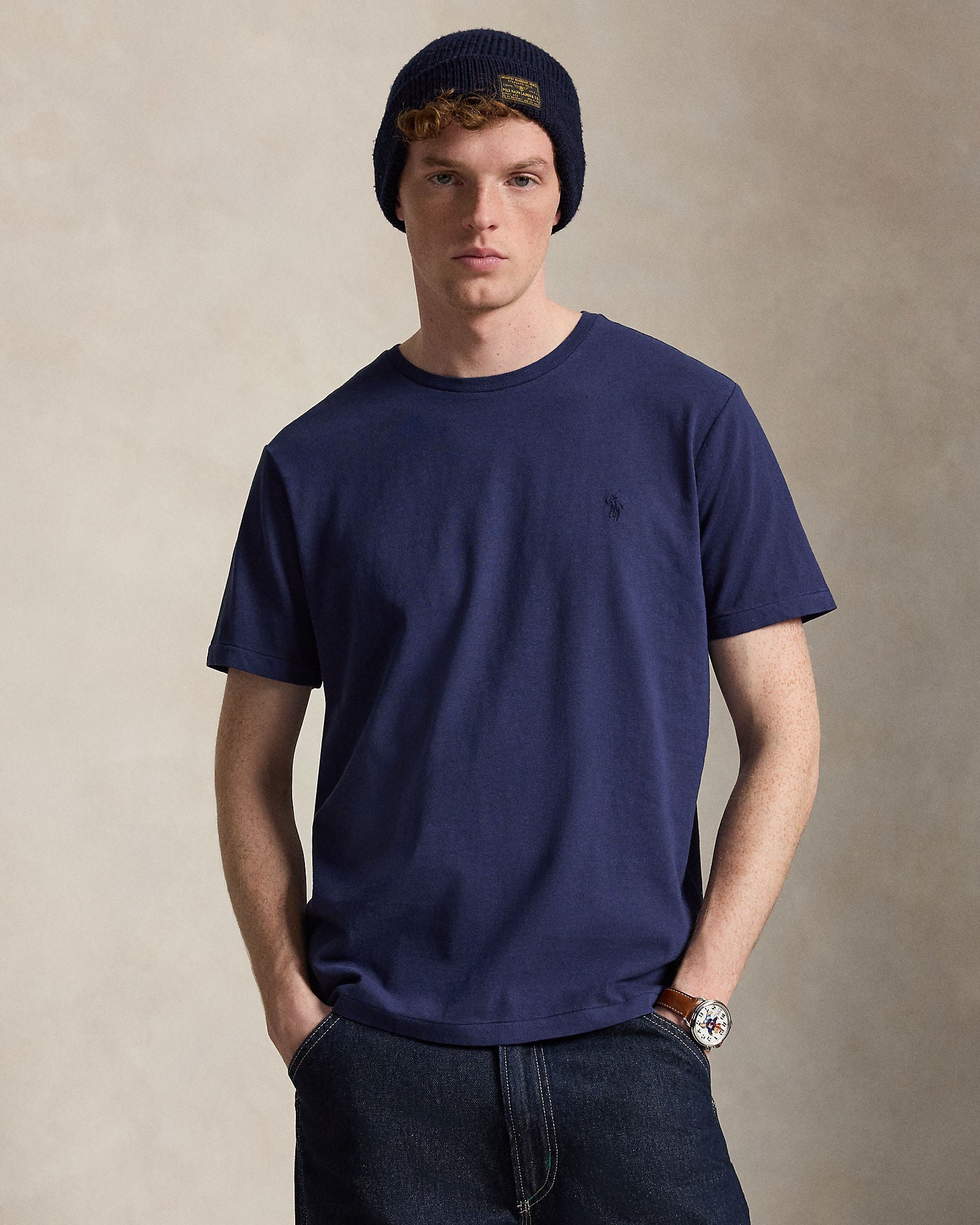 T-Shirt med lomme - Navy