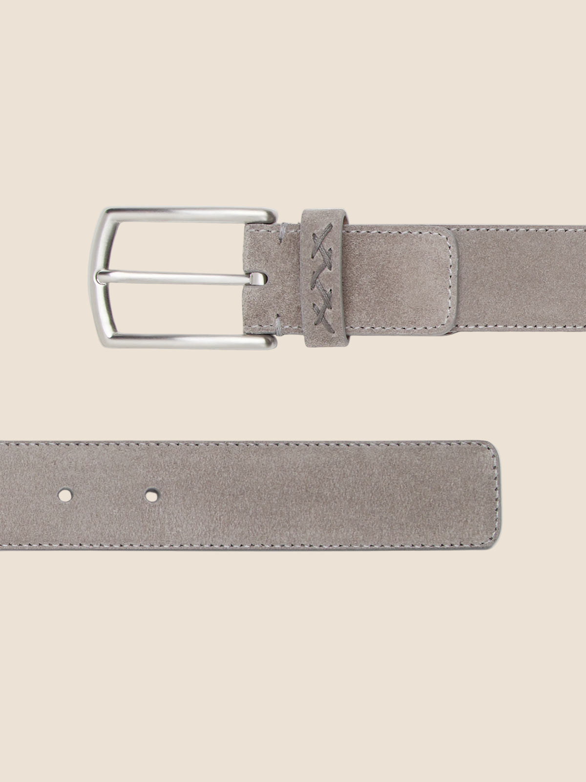 Triple Stitch Buckle Belte Grå-Zegna-www.gunnaroye.no