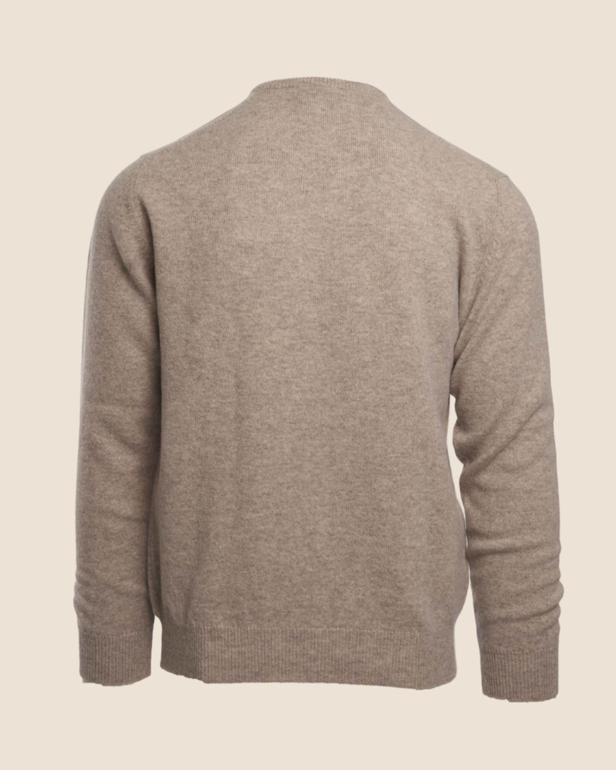 Lammeullsgenser V-hals Beige-JOHNSTONS OF ELGIN-www.gunnaroye.no