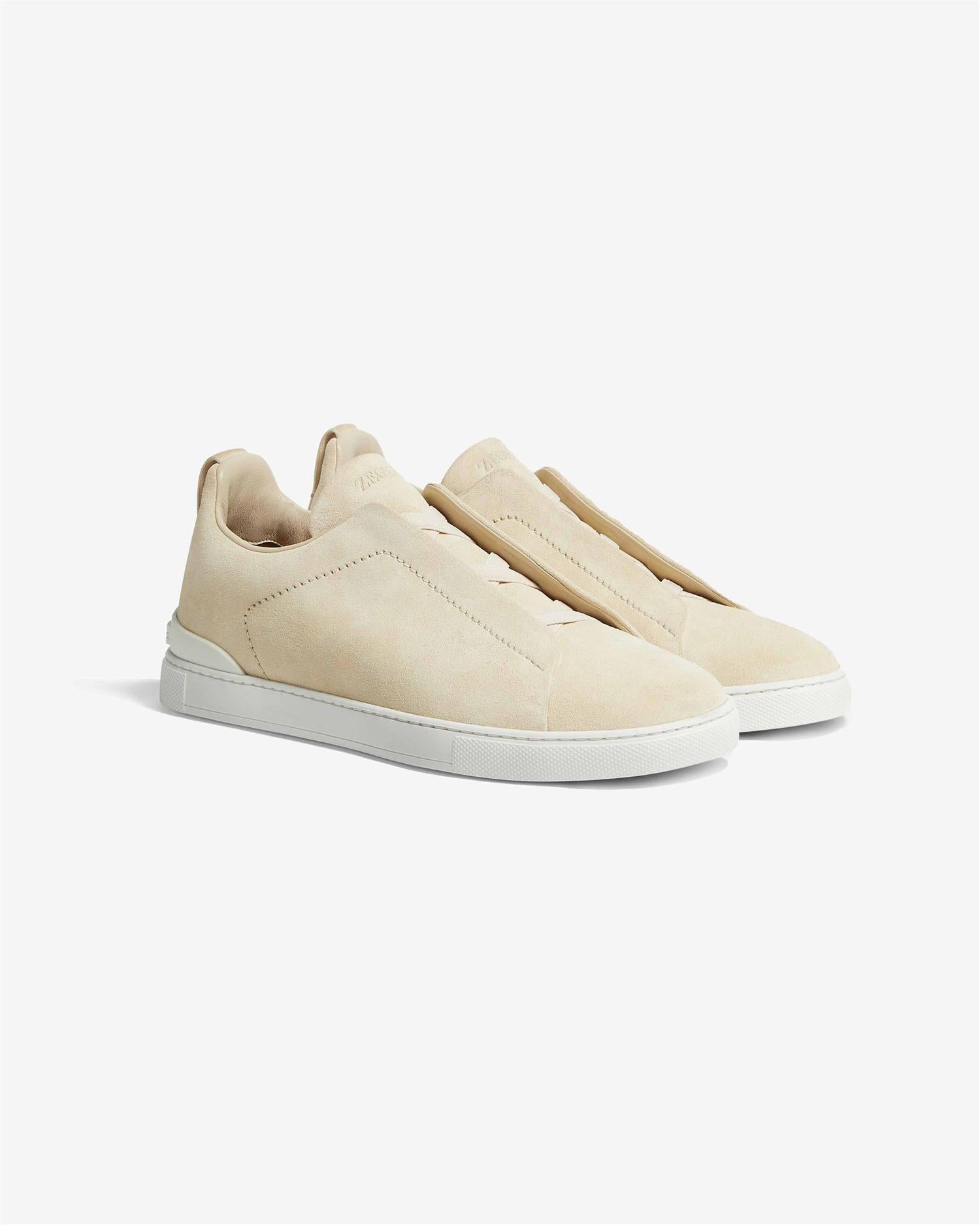 Lys Beige Semsket Triple Stitch-Zegna-www.gunnaroye.no