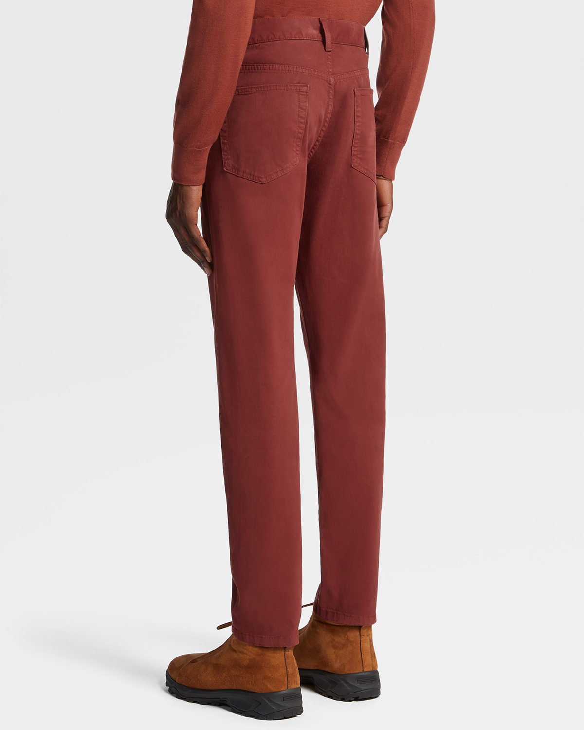 Mørke Rød Stretch City Bomullsbukser-Zegna-www.gunnaroye.no