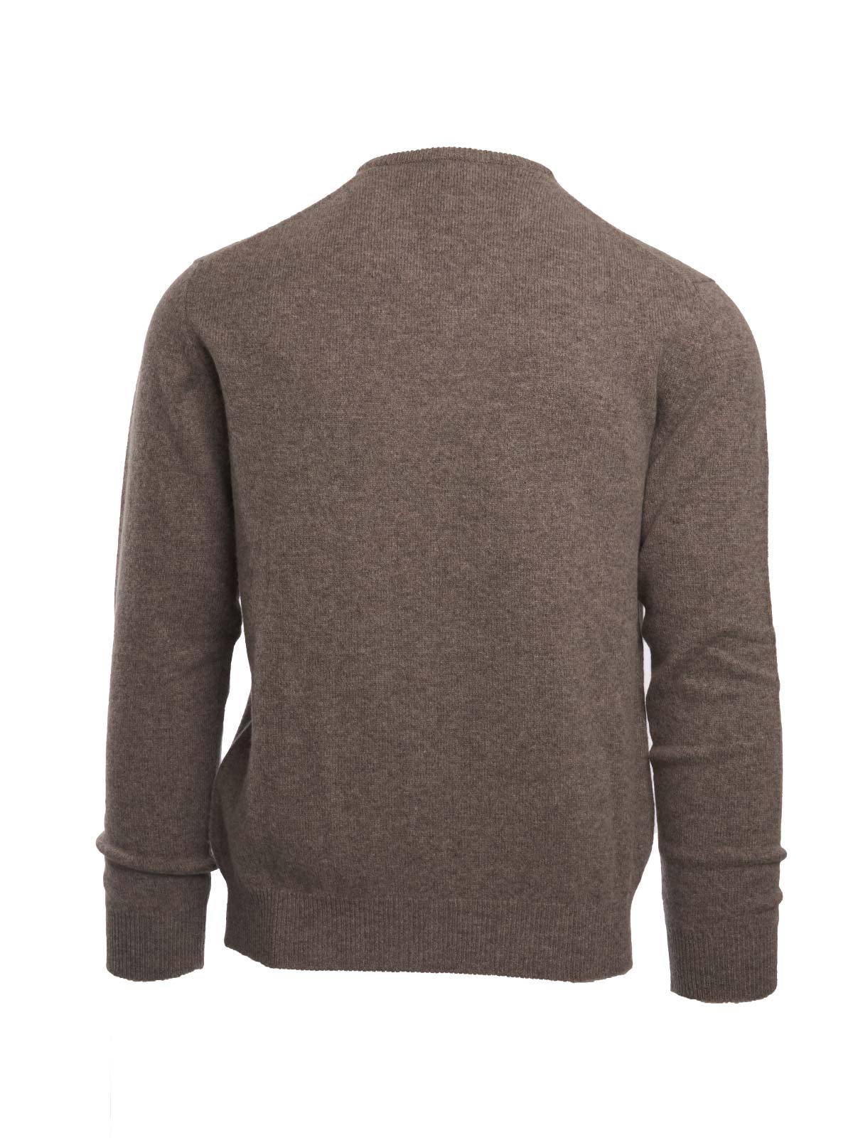 Lammeullsgenser V-hals Lys Brun-JOHNSTONS OF ELGIN-www.gunnaroye.no