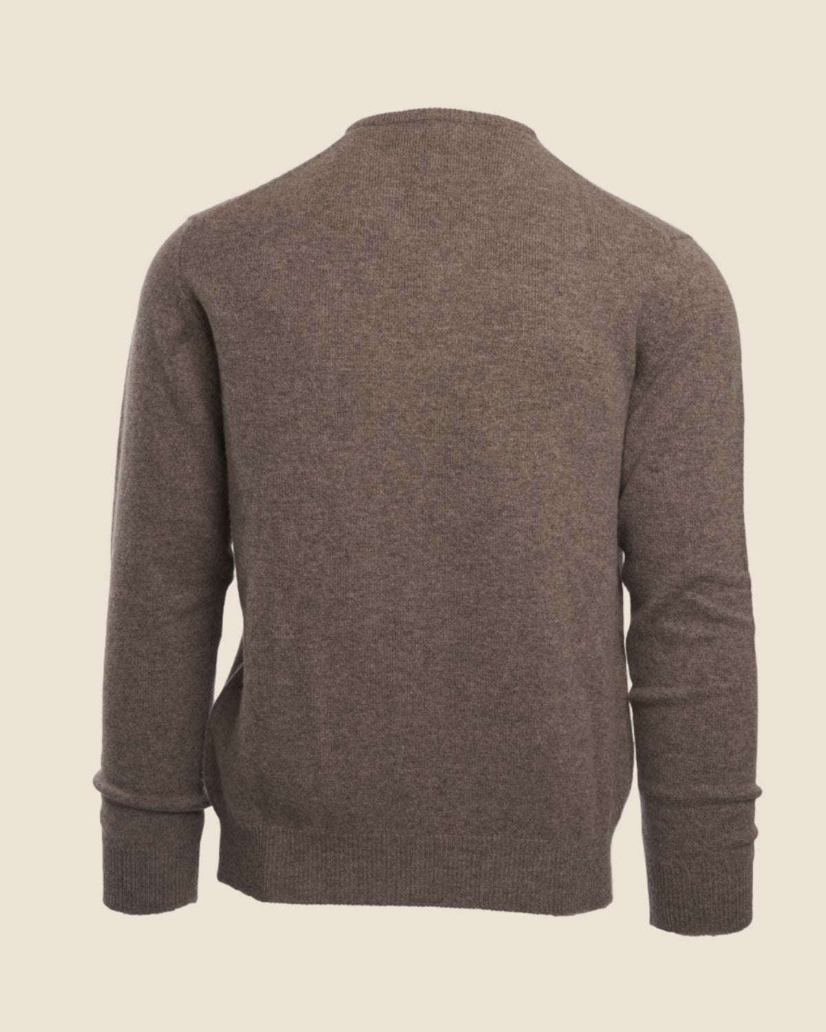 Lammeullsgenser V-hals Lys Brun-JOHNSTONS OF ELGIN-www.gunnaroye.no