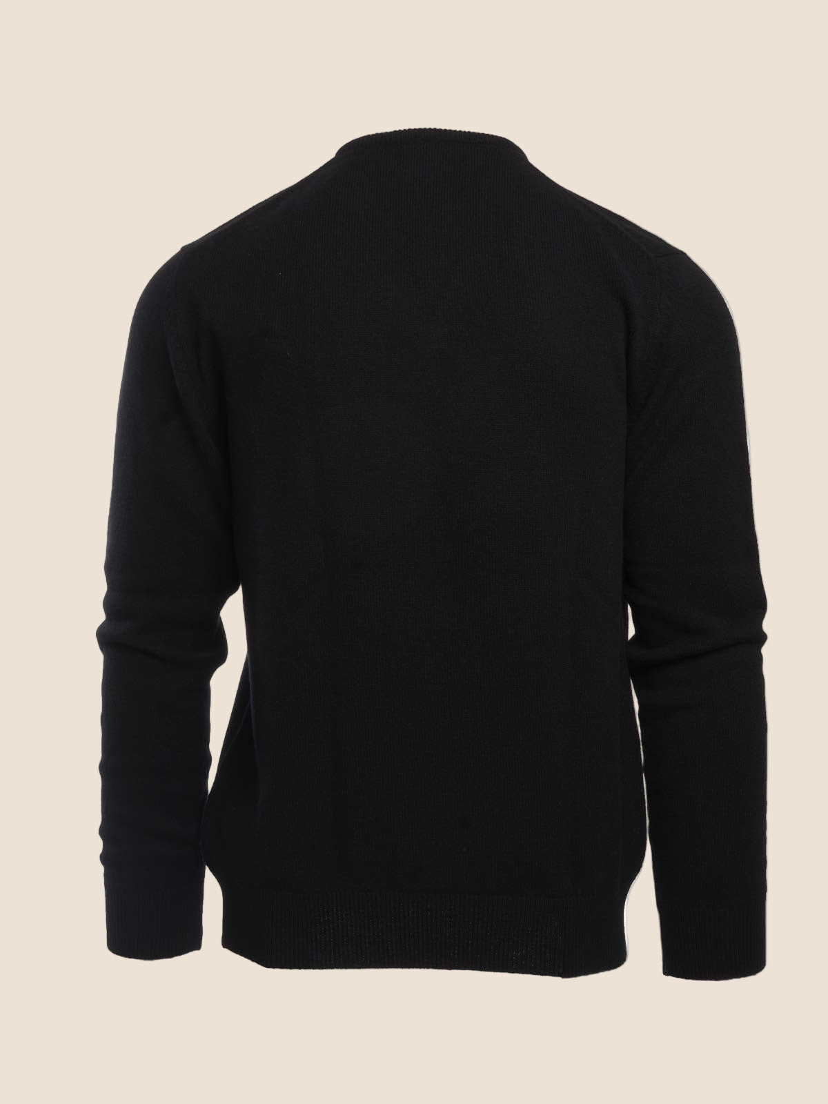 Lammeullsgenser V-hals Sort-JOHNSTONS OF ELGIN-www.gunnaroye.no