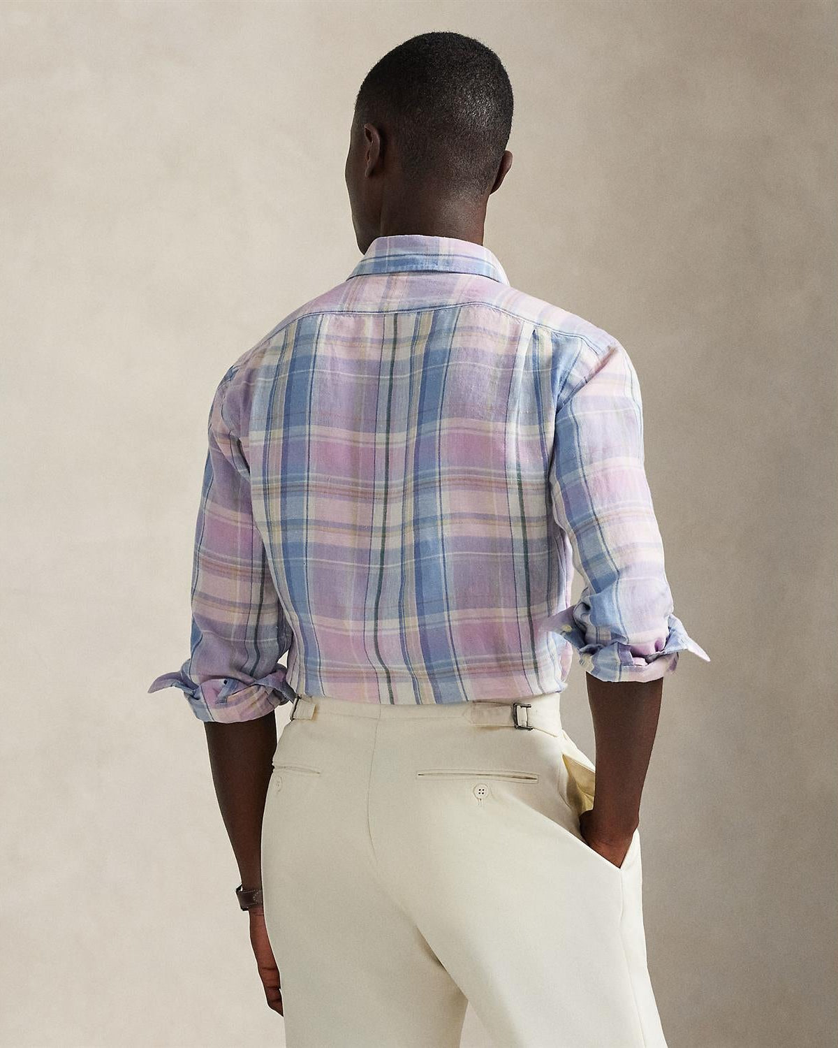 Lin Skjorte Rutet - Rosa