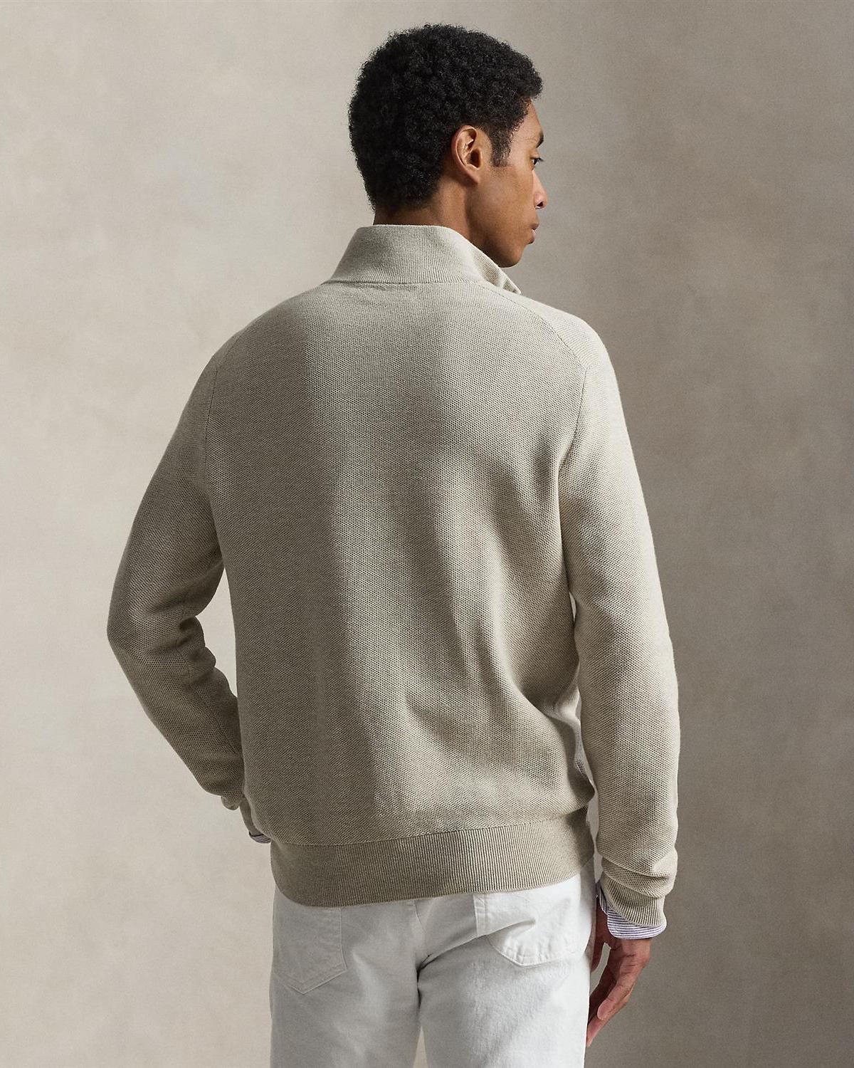 Bomull Half-Zip - Beige