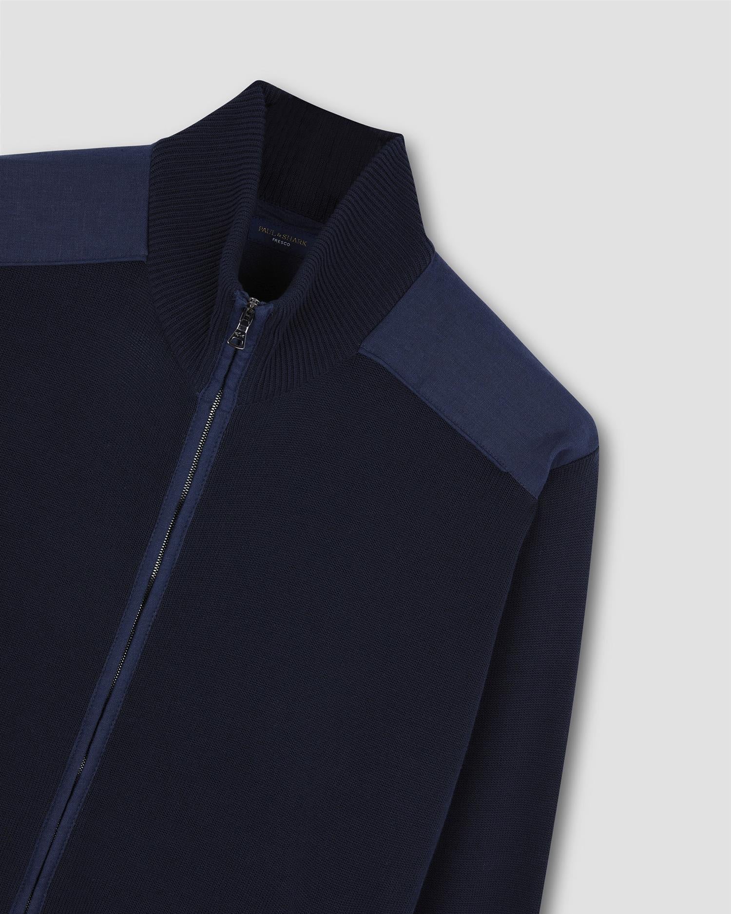 Linen Details Fresco cotton Full-Zip