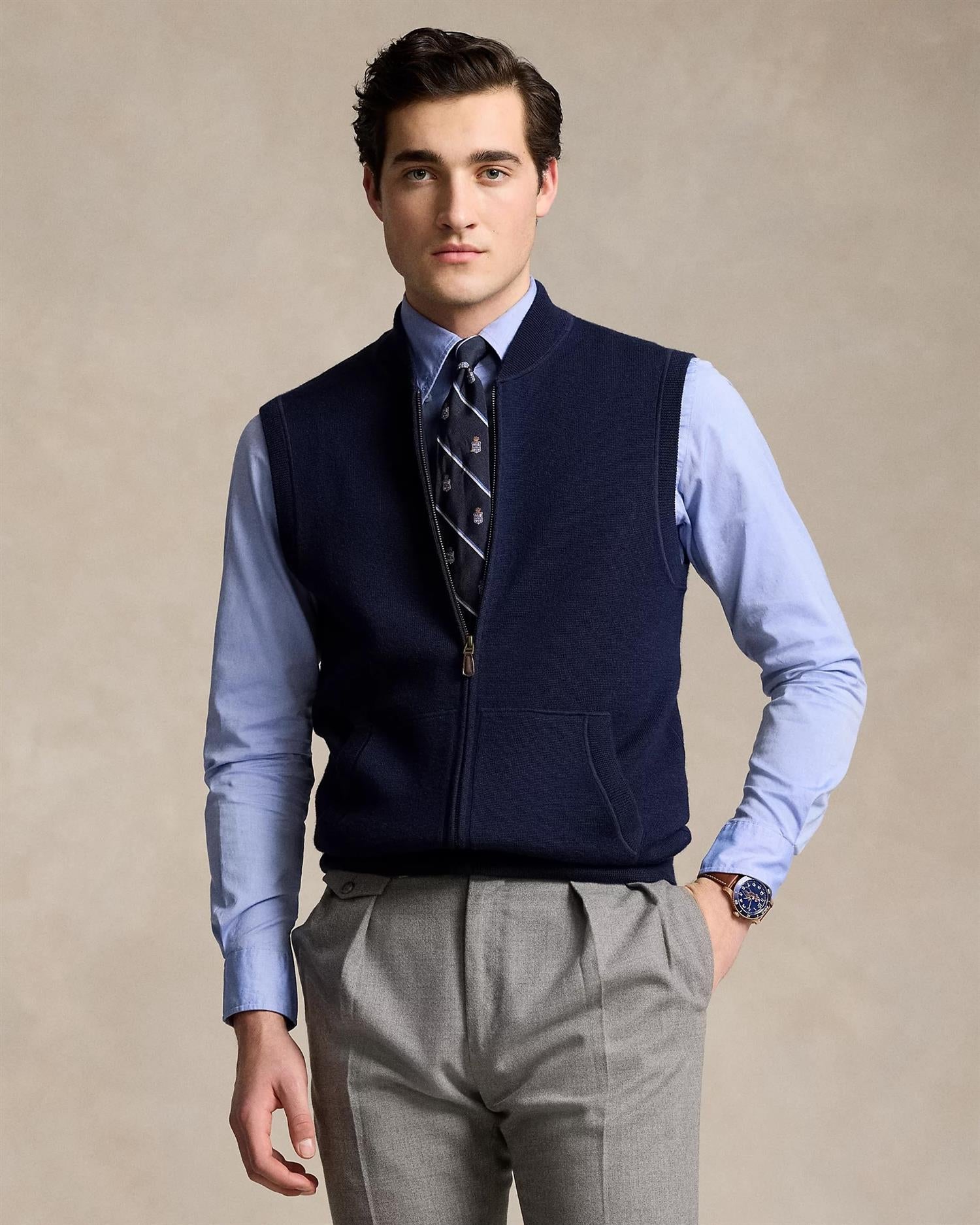 Merino Vest - Navy-Polo Ralph Lauren-www.gunnaroye.no