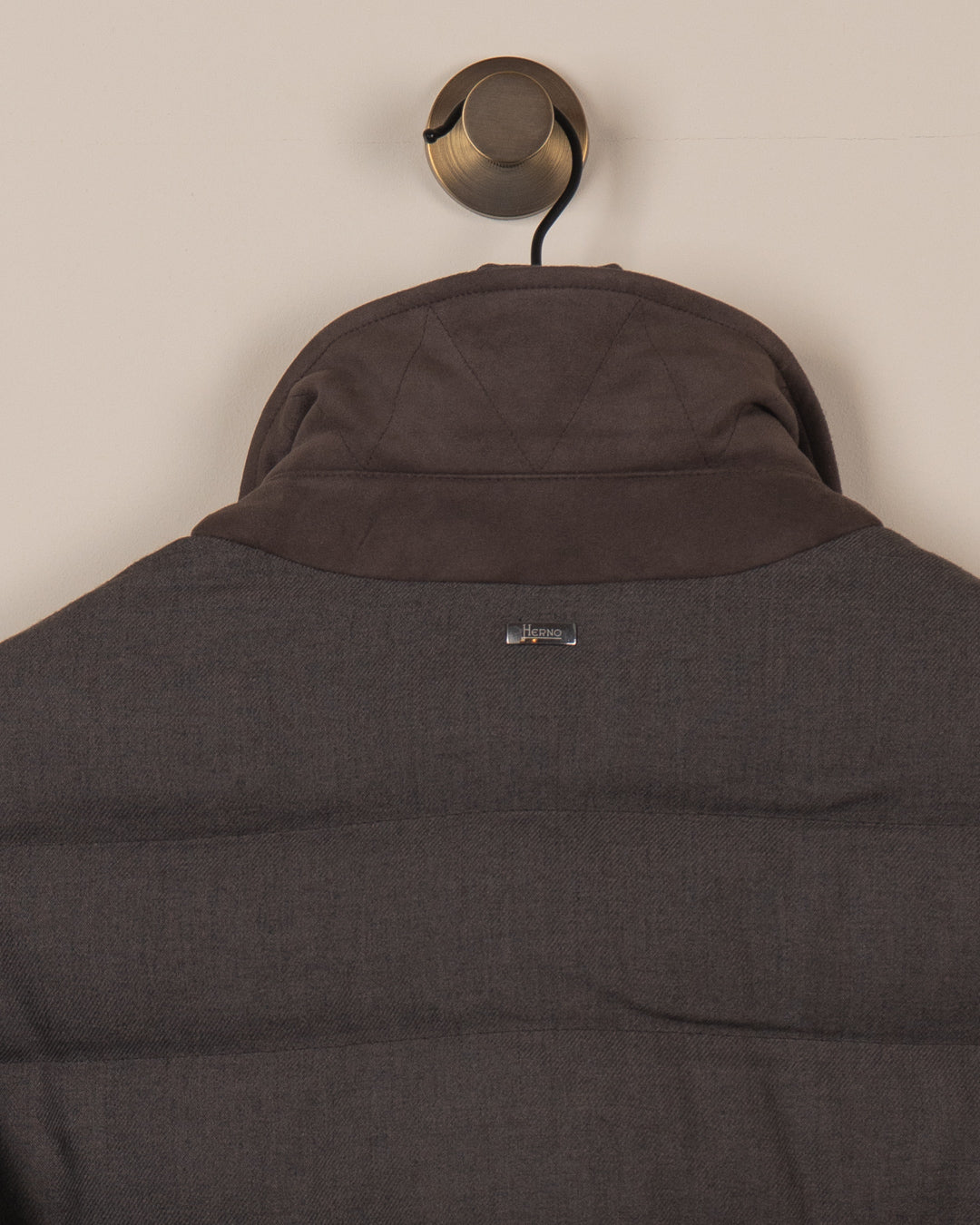 Wool-Blend & Suede Effect Blazer - Grå