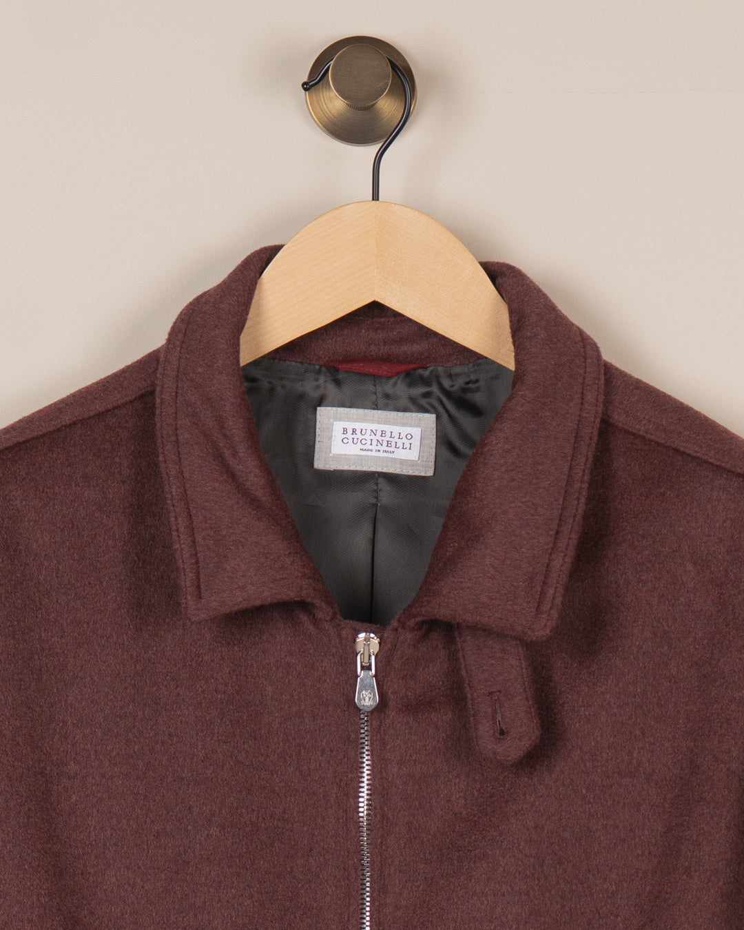 Beaver Cloth Bomber Jacket - Burgunder
