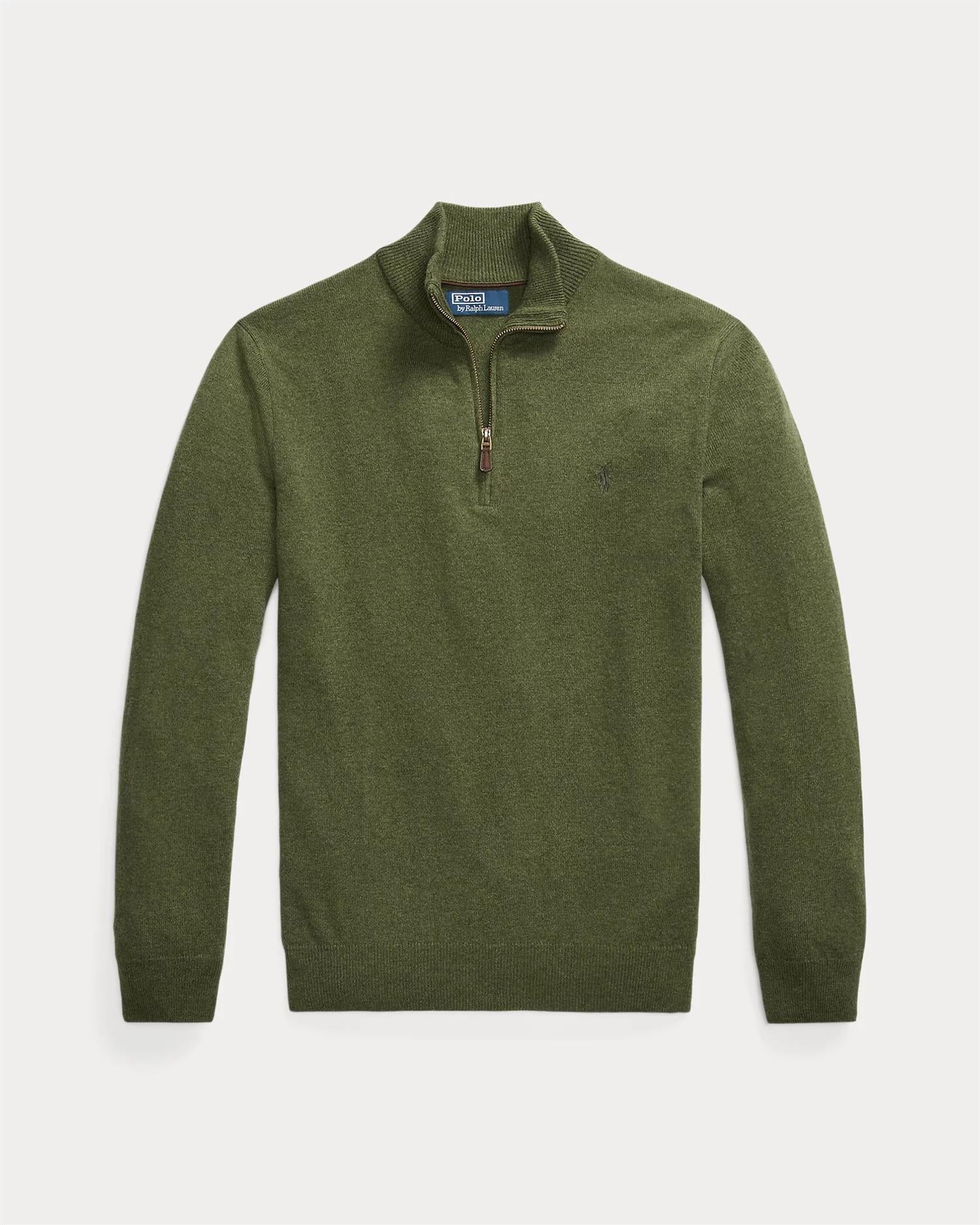 Rustikk Merino Half Zip - Grønn-Polo Ralph Lauren-www.gunnaroye.no