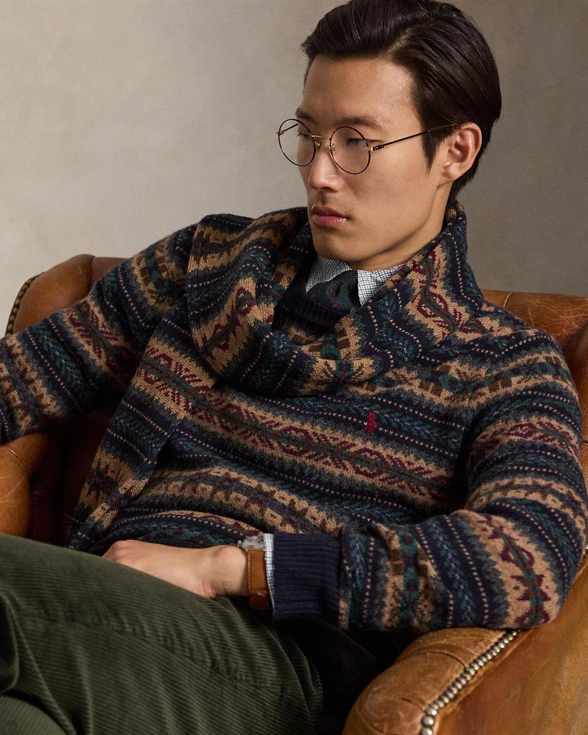 Crewneck med Fair Isle mønster -
