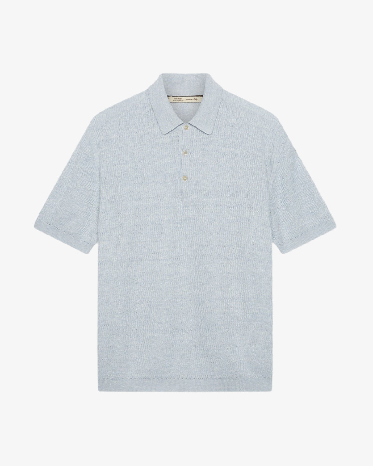 Strikket Polo - Lys blå