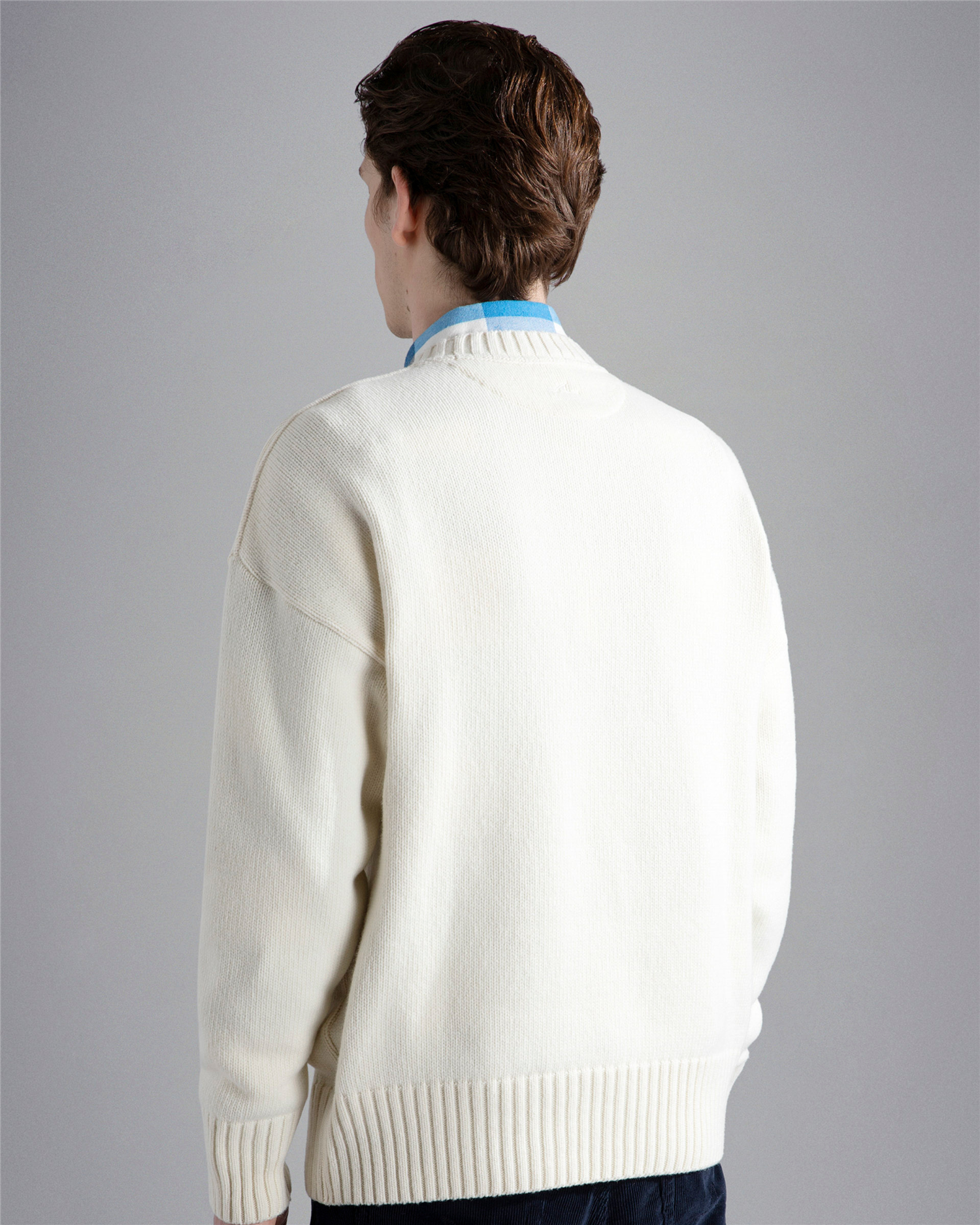 Rundhals Genser med Broderi Off-White