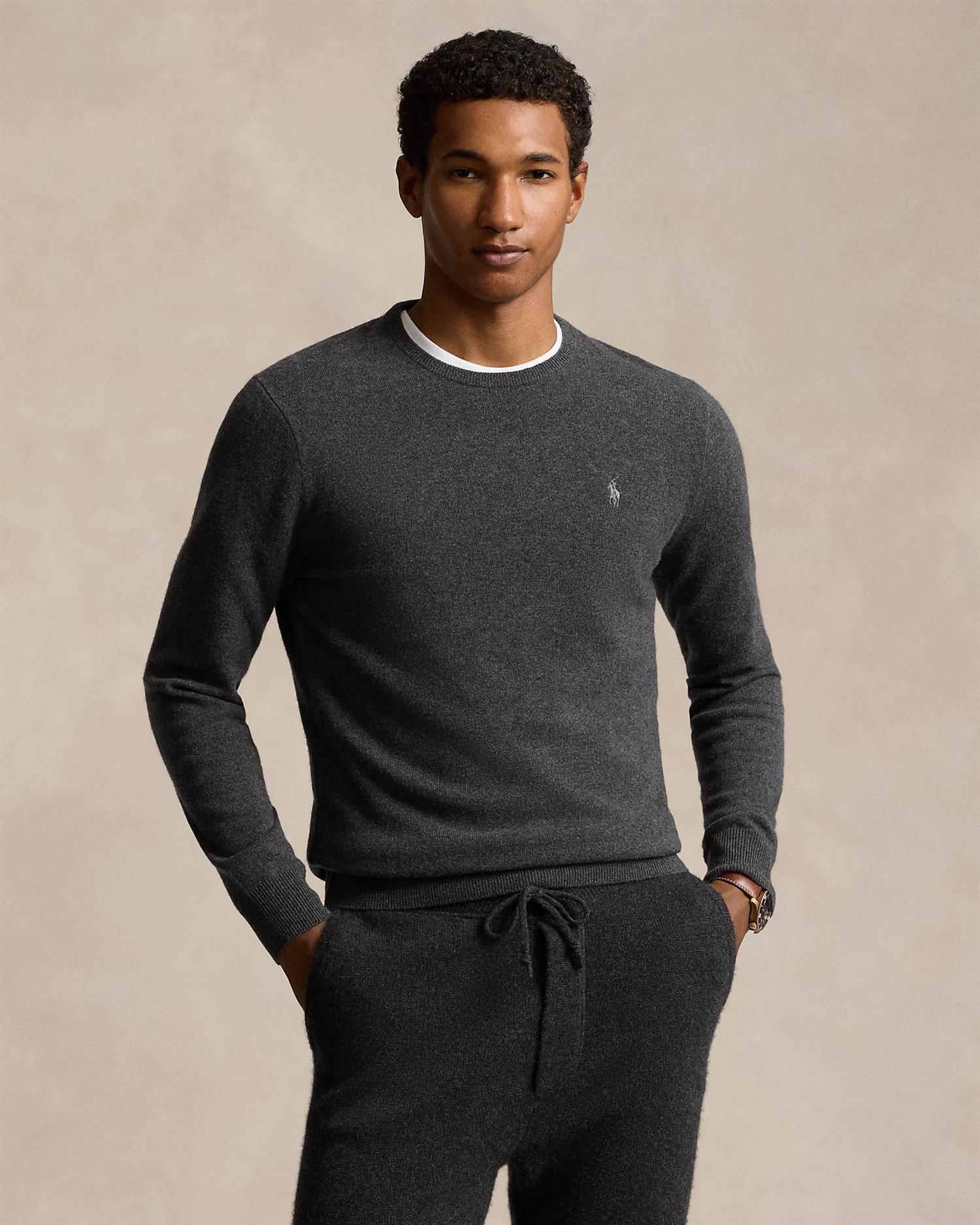 Wool Crewneck Jumper - Grå-Polo Ralph Lauren-www.gunnaroye.no