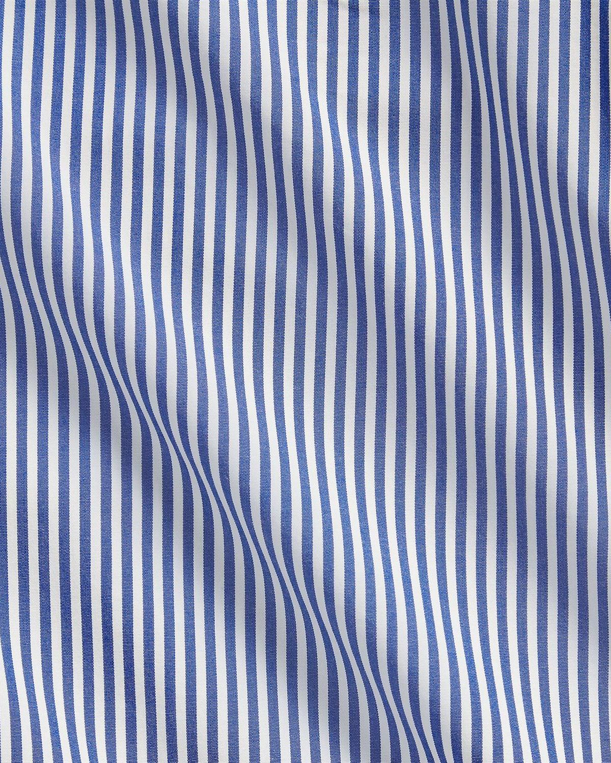 Stripet Poplinskjorte - Navy/Hvit