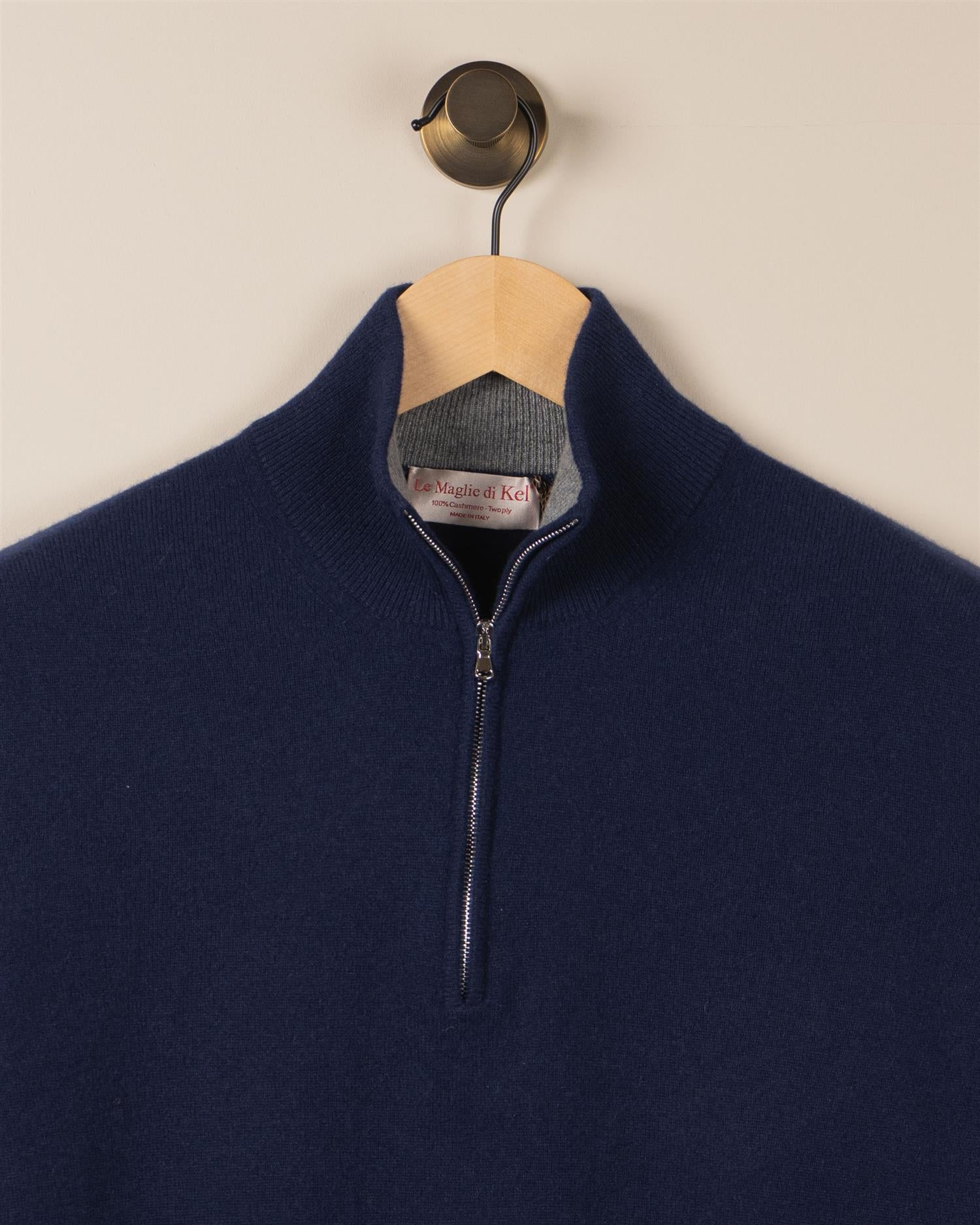 Kashmir Half-Zip m/Kontrast- Navy