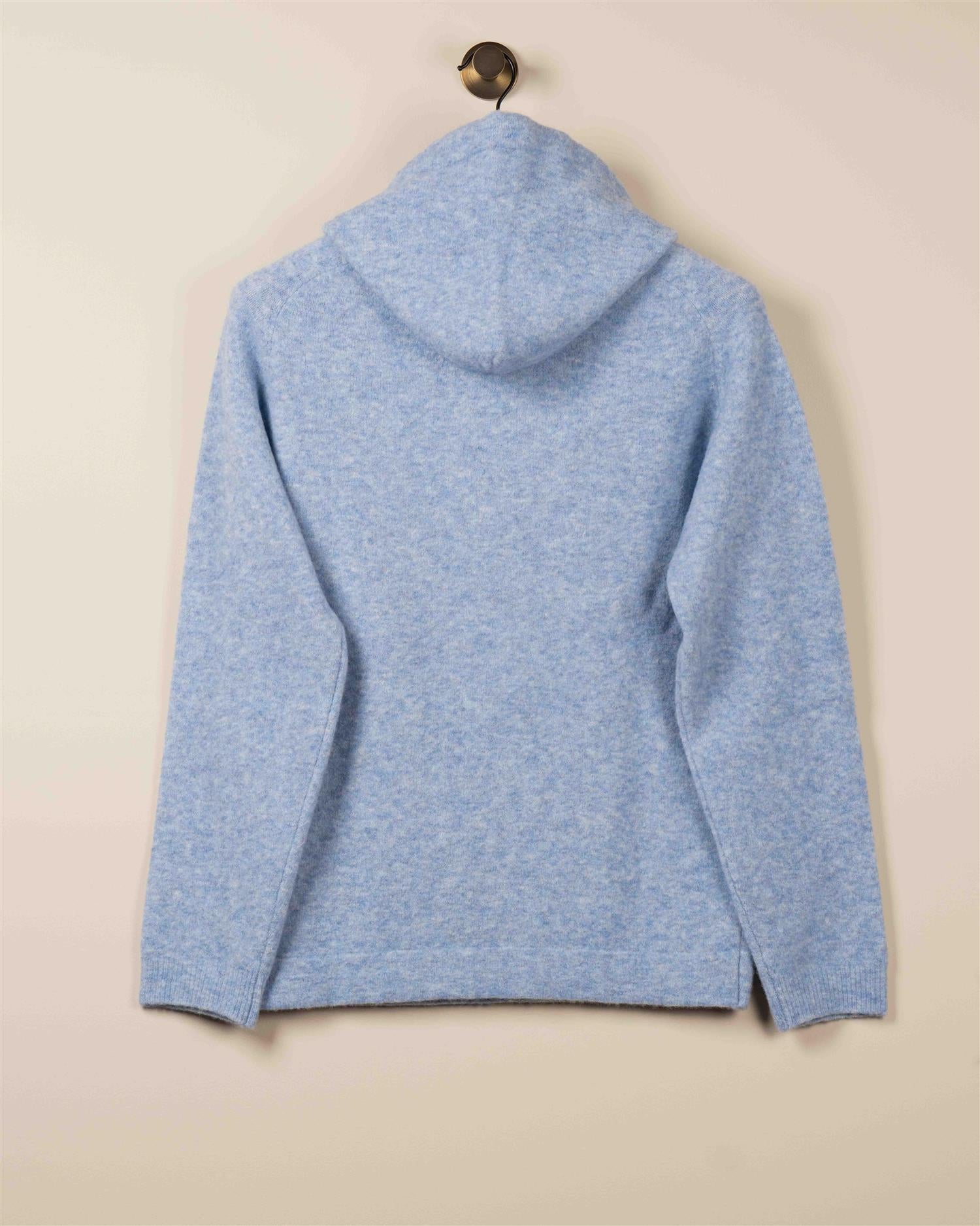 Hoodie Vasket Ull - Lys blå