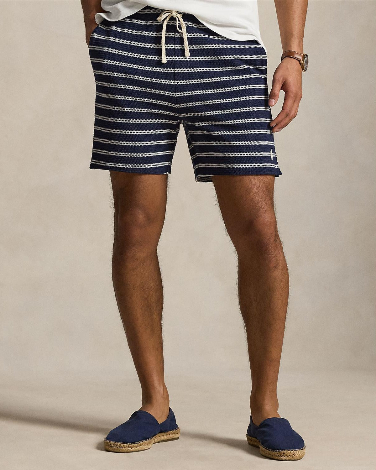 Stripet Shorts - Navy/Hvit