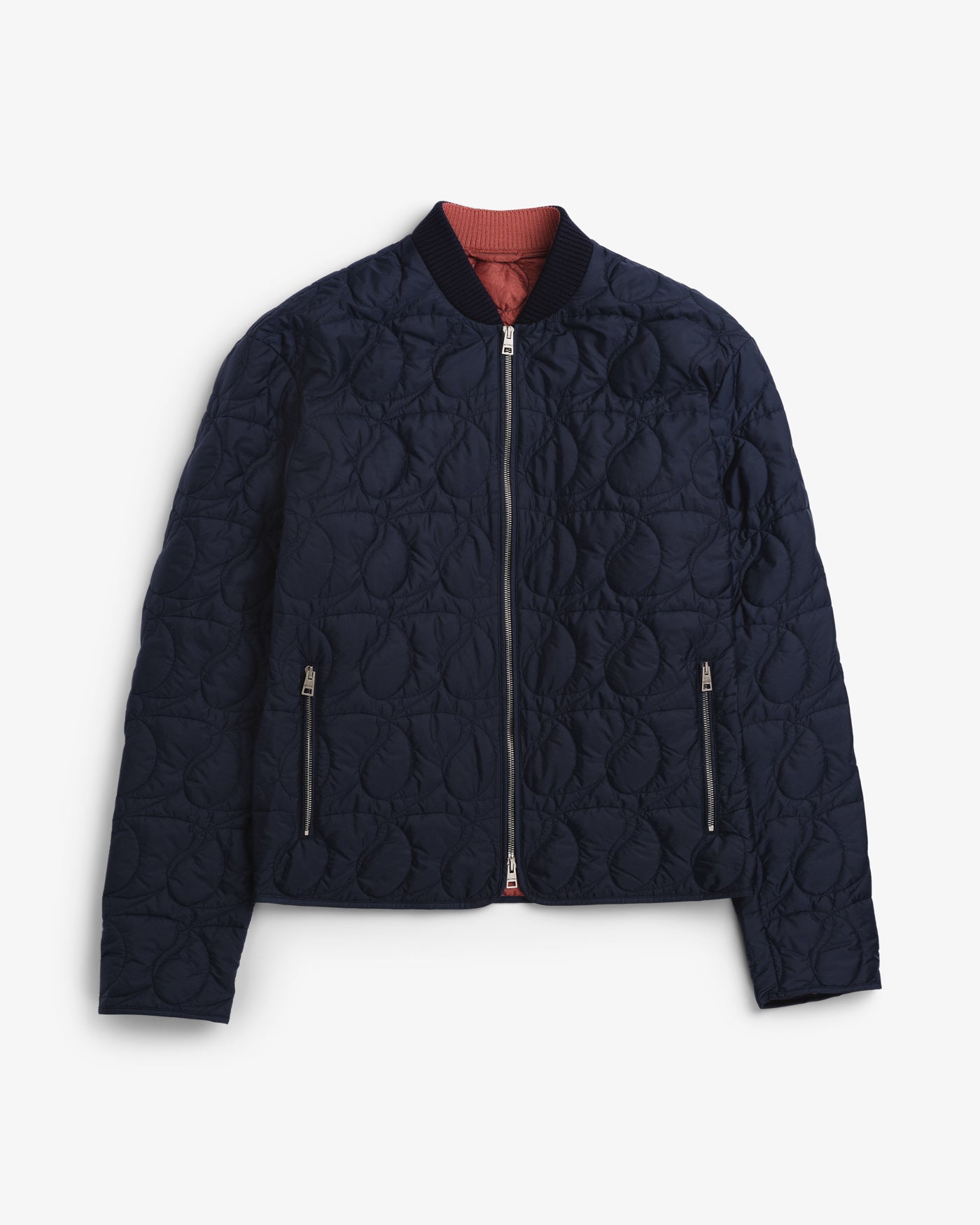 Quilted Paisley Bomber Jakke - Navy-Etro S,p,A.-www.gunnaroye.no