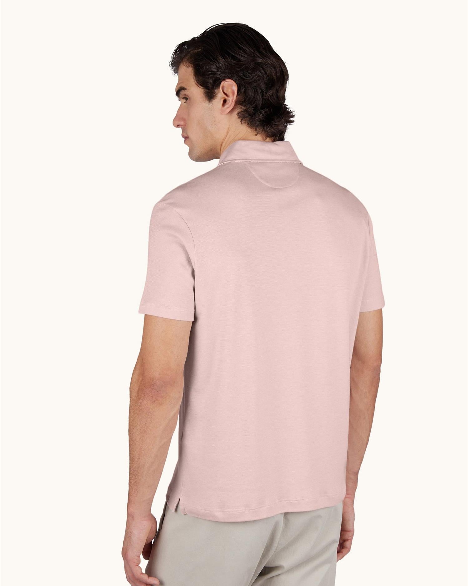 Bakside av lyserosa Paul & Shark polo i regular fit med rett passform og korte ermer.