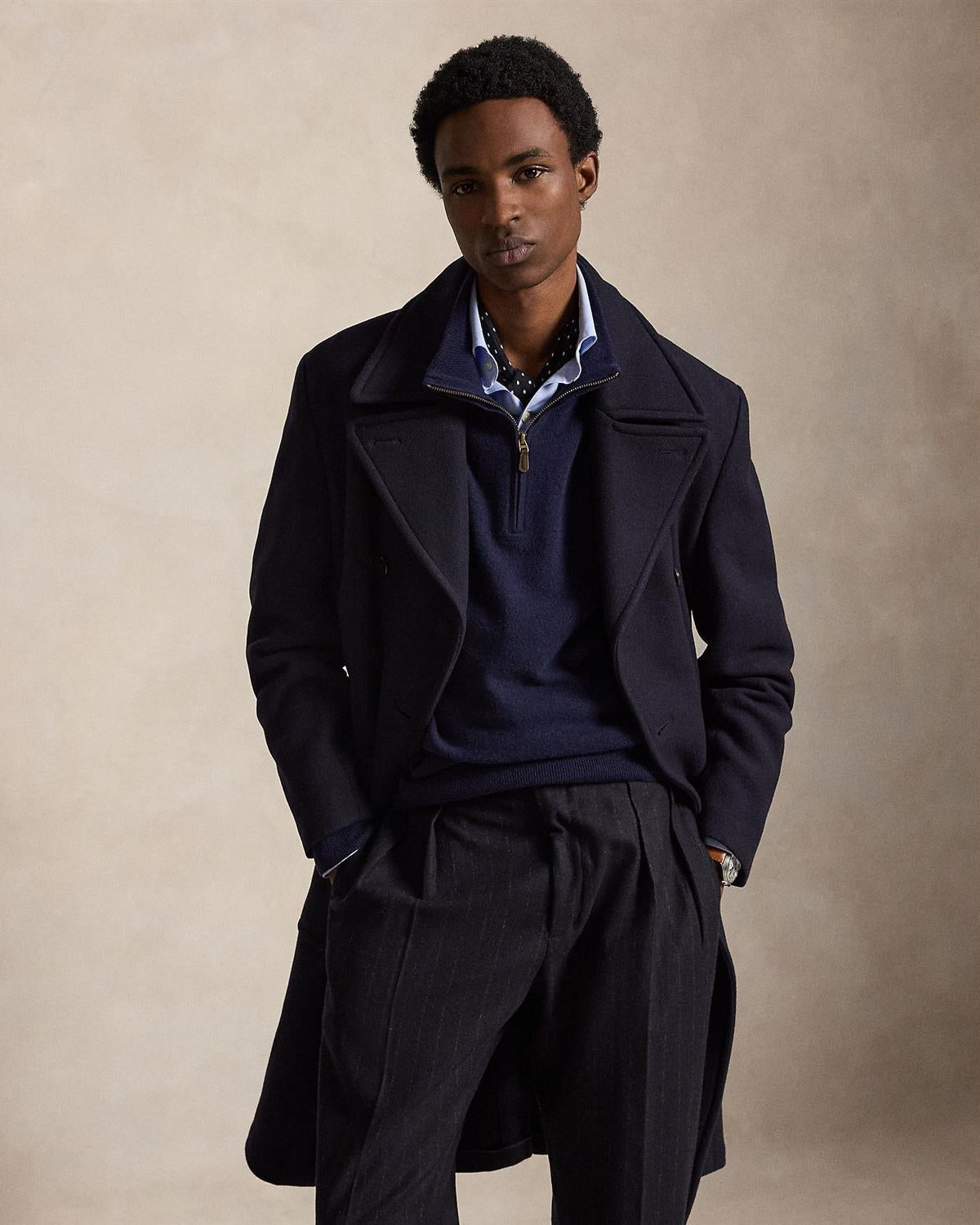 Merino Half Zip - Navy