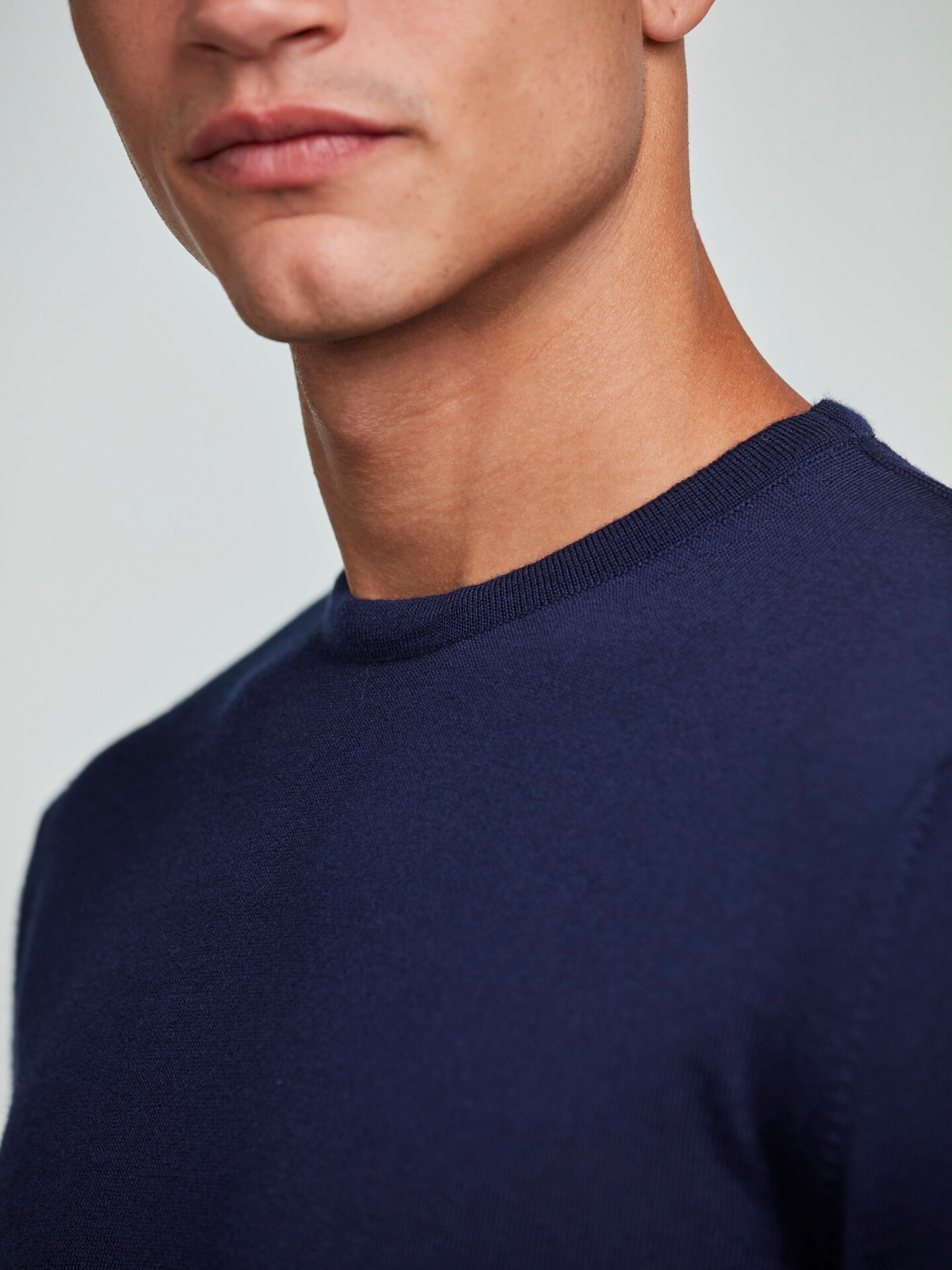 Merino Crew neck - Mørk Blå