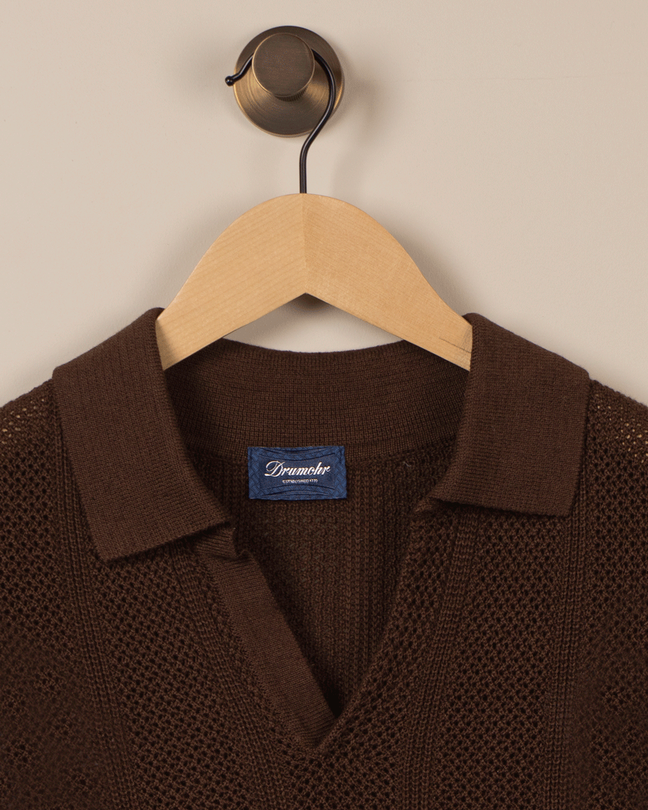 Mønstret Polo Korterm - Brun