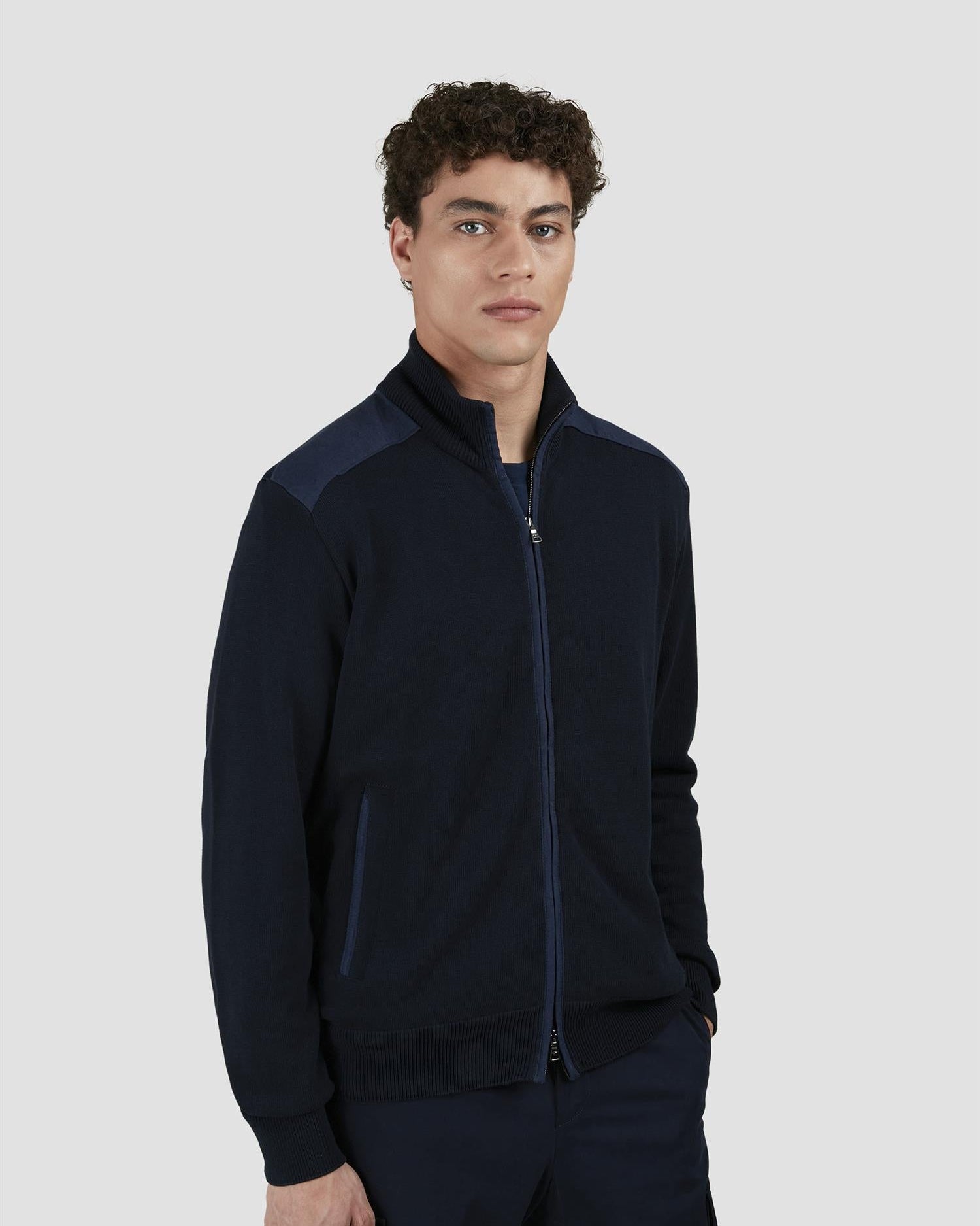 Linen Details Fresco cotton Full-Zip