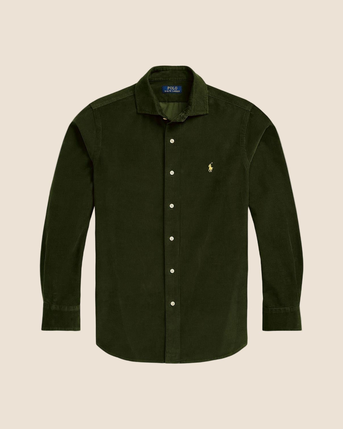 Cord Skjorte Slim Fit - Oliven
