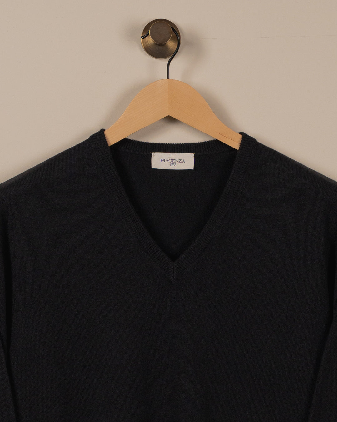 Cashmere V-Hals genser - Sort