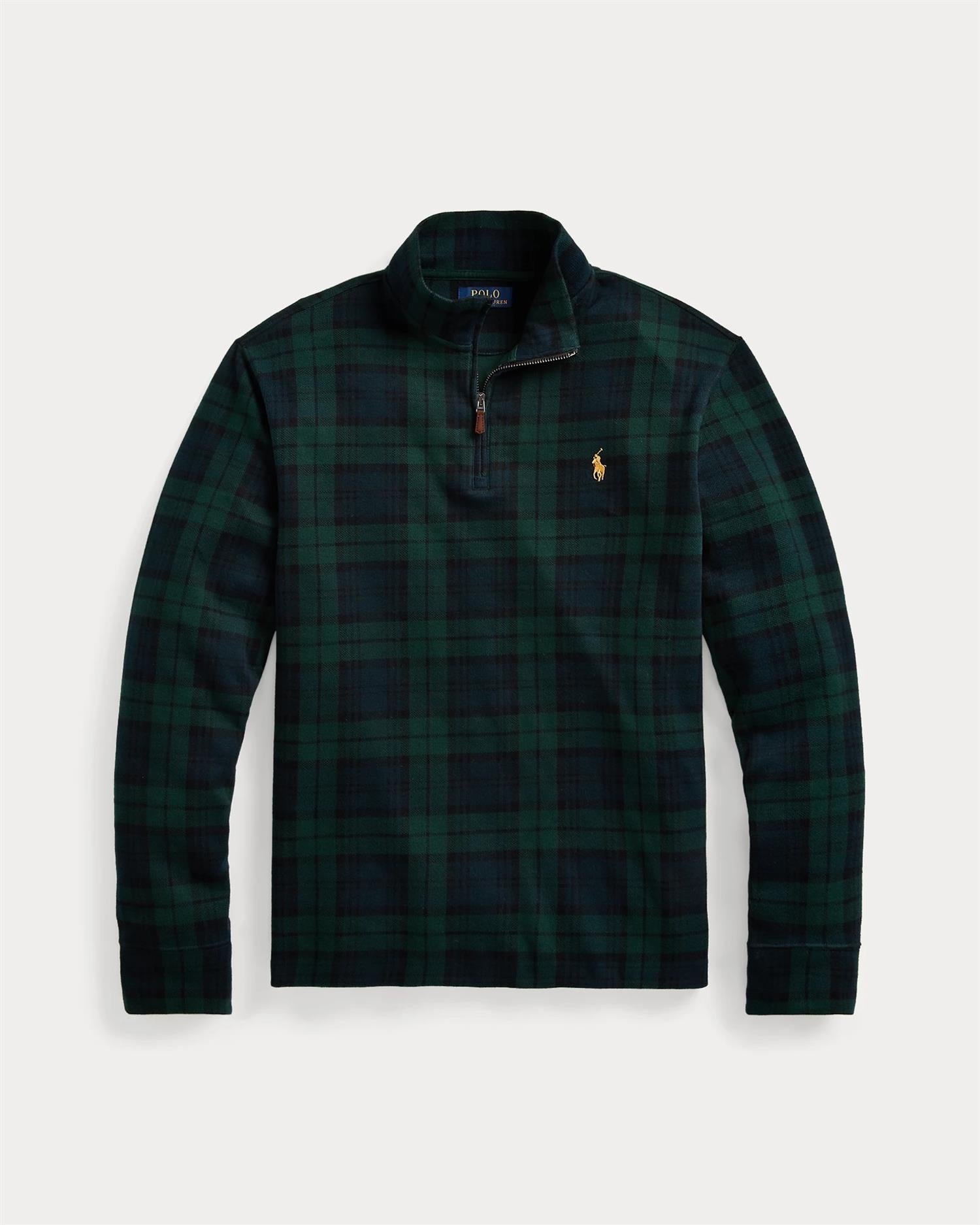 Plaid Estate-Rib Pullover - Navy/Grønn-Polo Ralph Lauren-www.gunnaroye.no