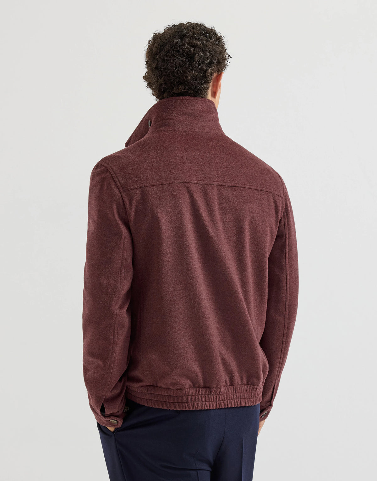 Beaver Cloth Bomber Jacket - Burgunder