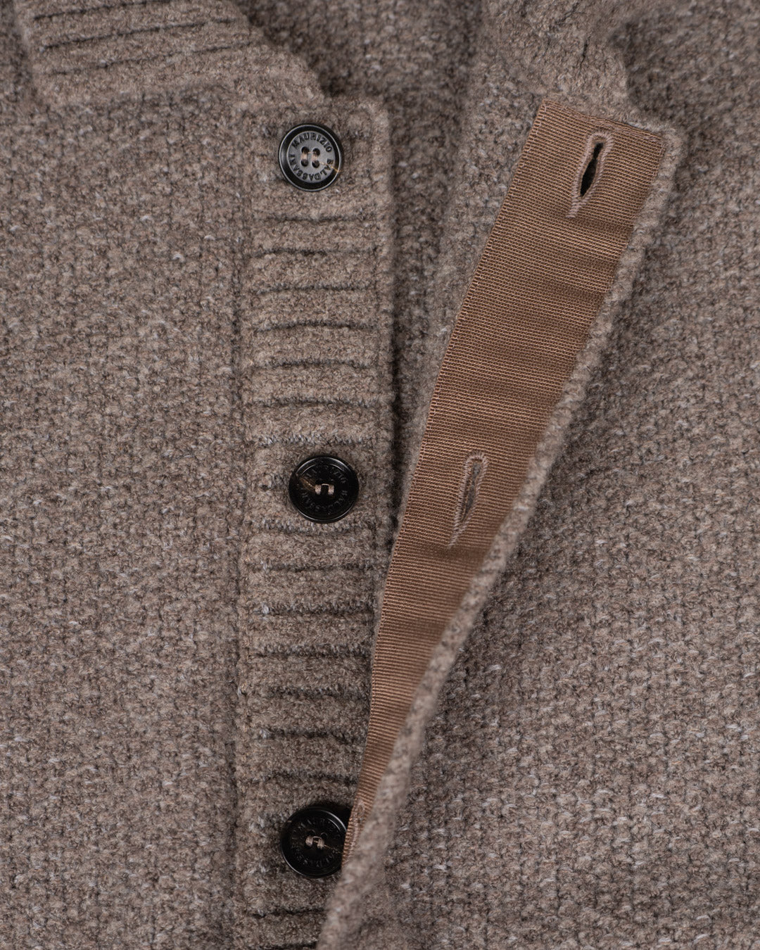 Blouson Wool Blend Cardigan - Beige