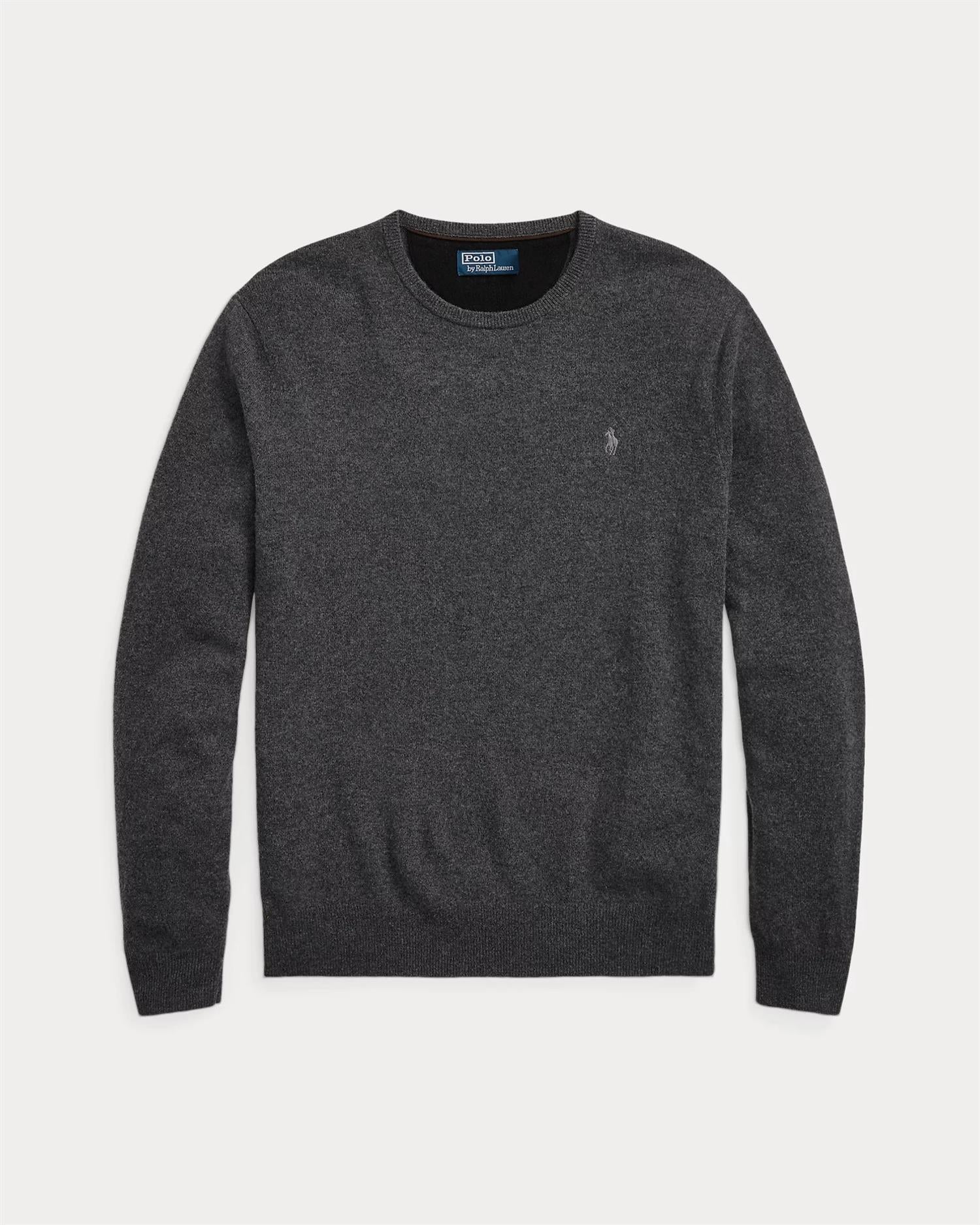 Wool Crewneck Jumper - Grå-Polo Ralph Lauren-www.gunnaroye.no