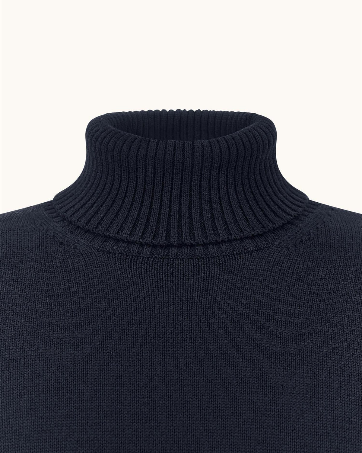 Turtleneck genser i ull med Cool Touch - Navy