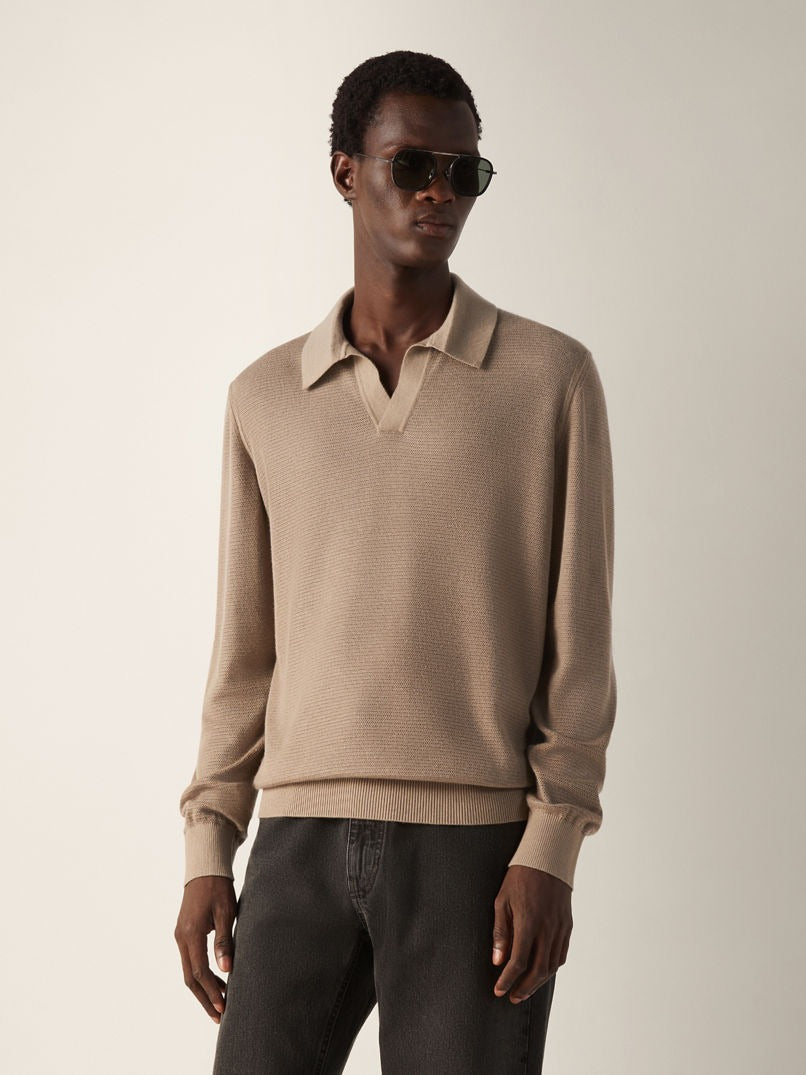 Polo Genser Kashmir/Silke - Beige