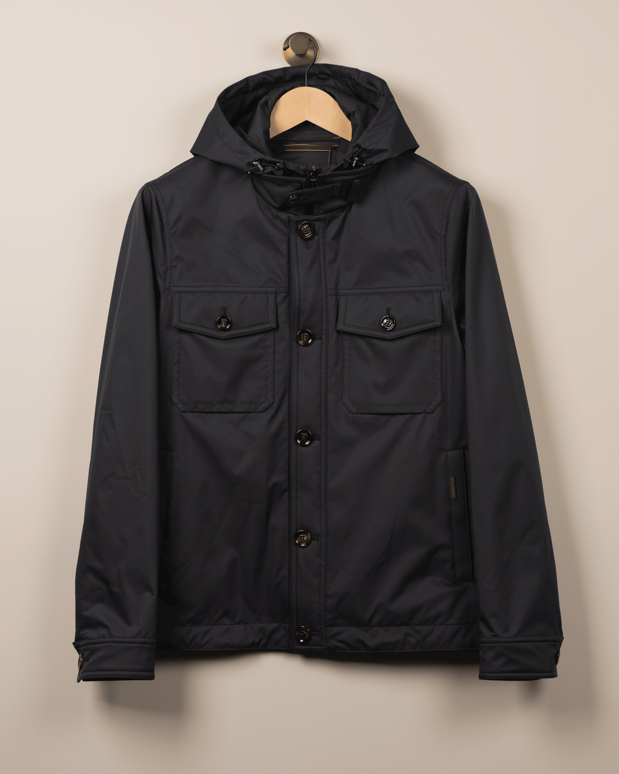 Kort Ytterjakke m/Lommer og Hette - Blå