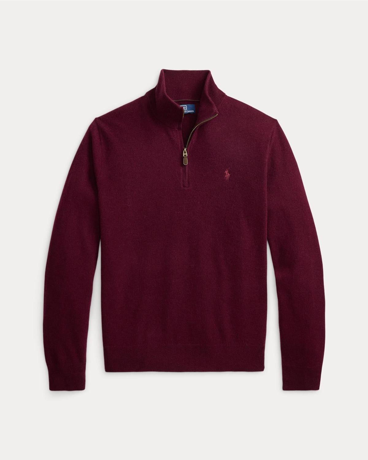 Merino Half Zip - Burgunder