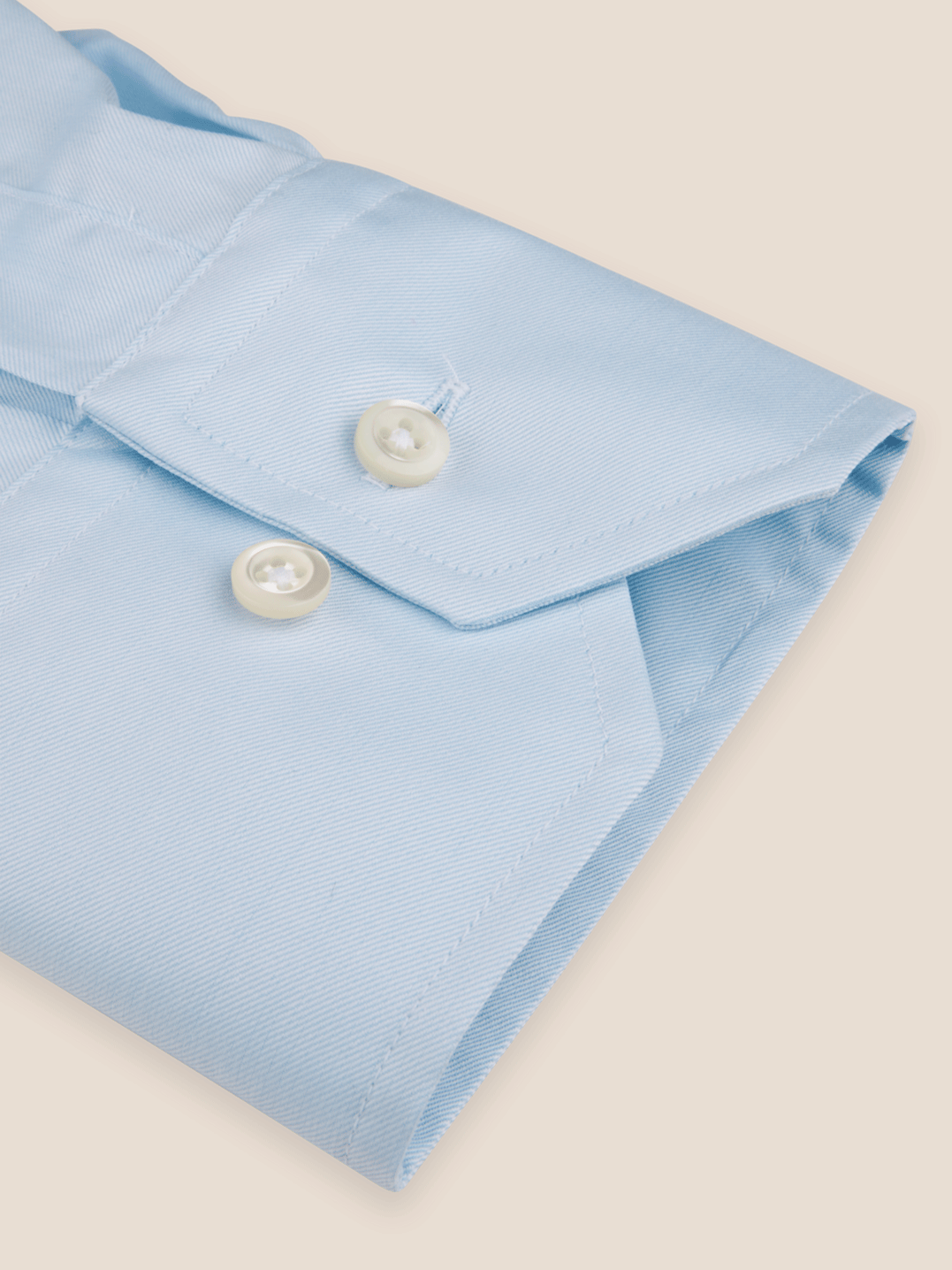 Slimline Cotton Twill Skjorte - Lyseblå