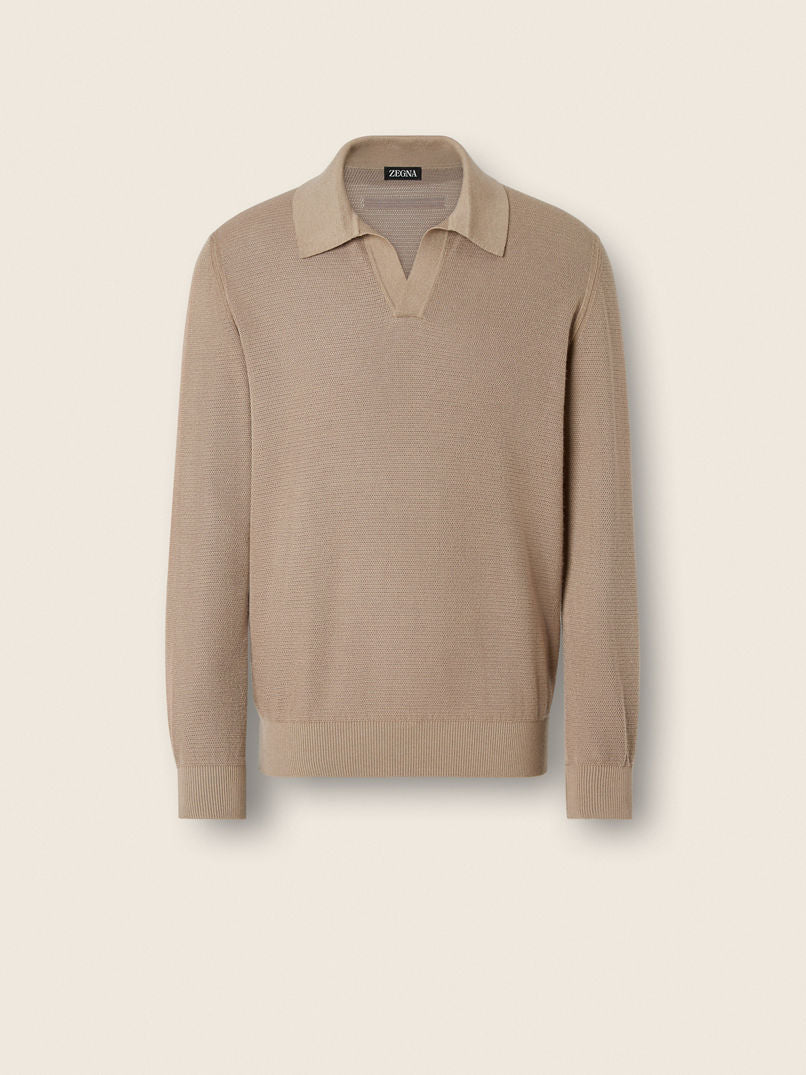 Polo Genser Kashmir/Silke - Beige