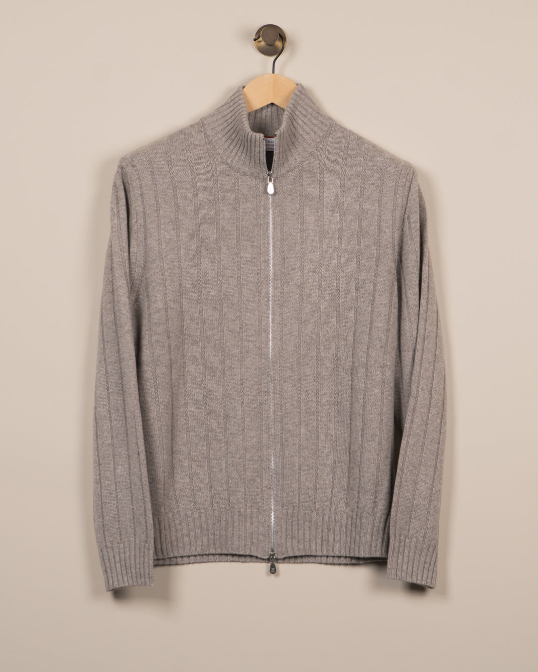 Cashemere Full-Zip Cardigan - Grå