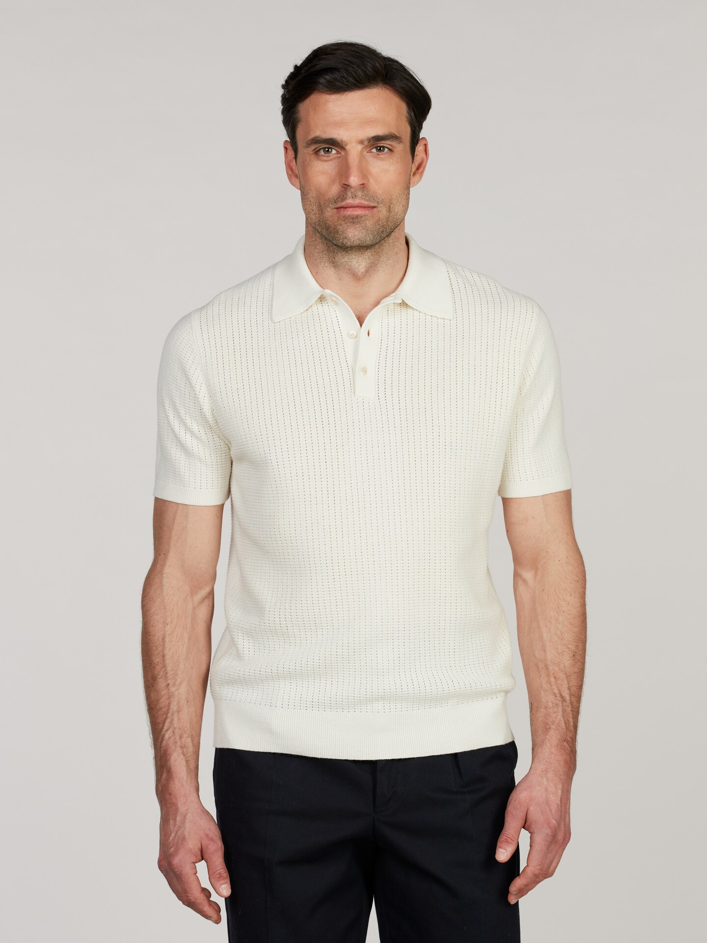 T-Skjorte m Krave - Hvit