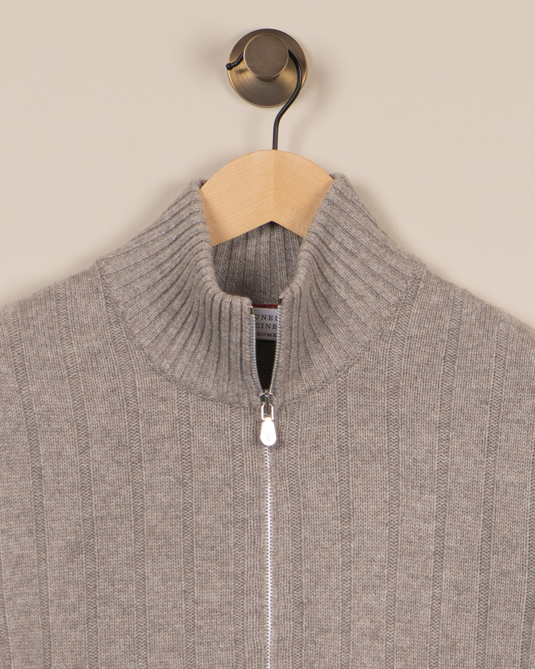 Cashemere Full-Zip Cardigan - Grå