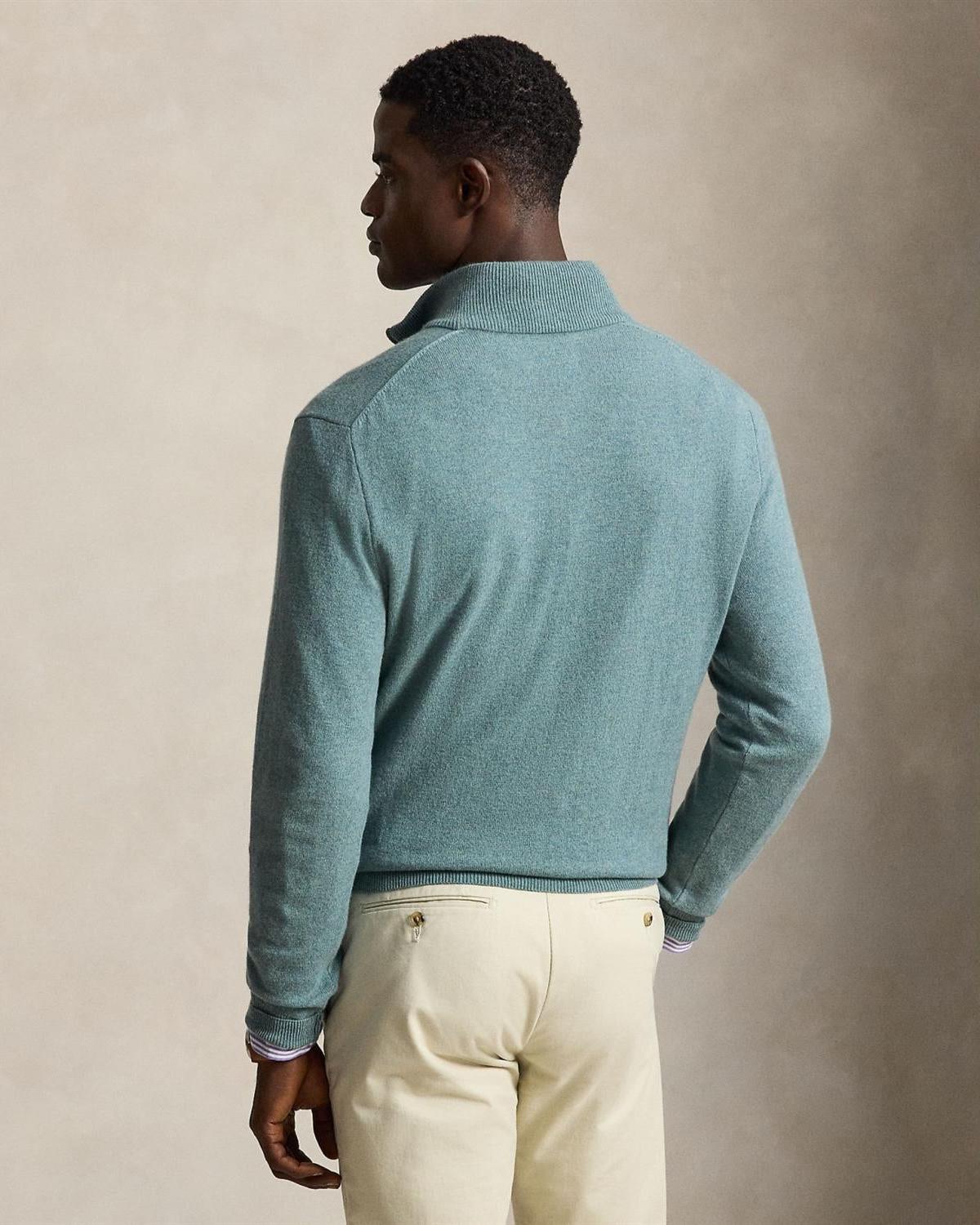 Merino Half Zip - Turkis