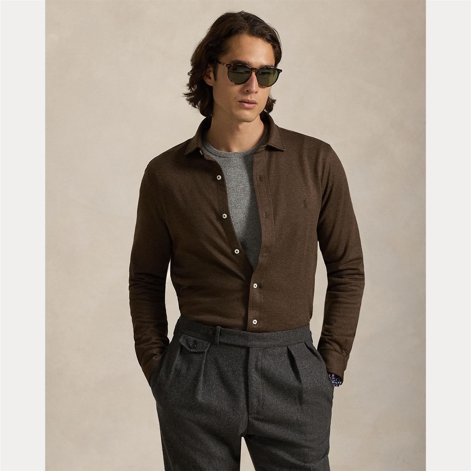 Jersey Skjorte - Brun